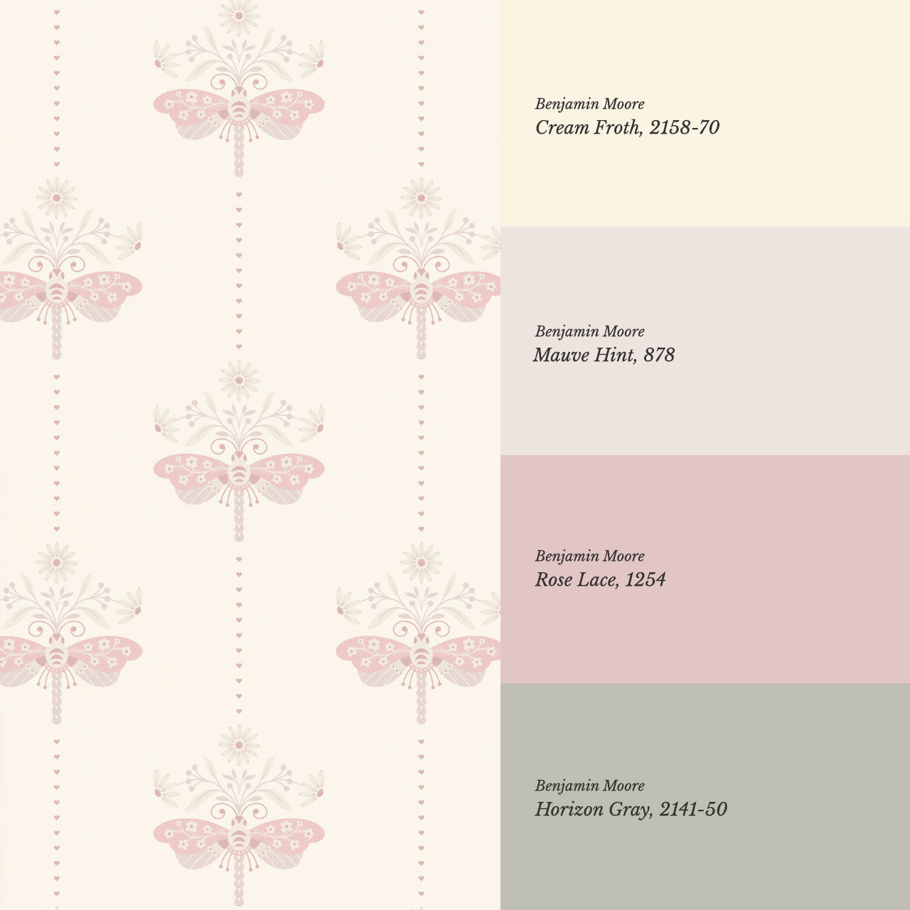 Gracie Rosewing Hearts Cream Blush Wallpaper