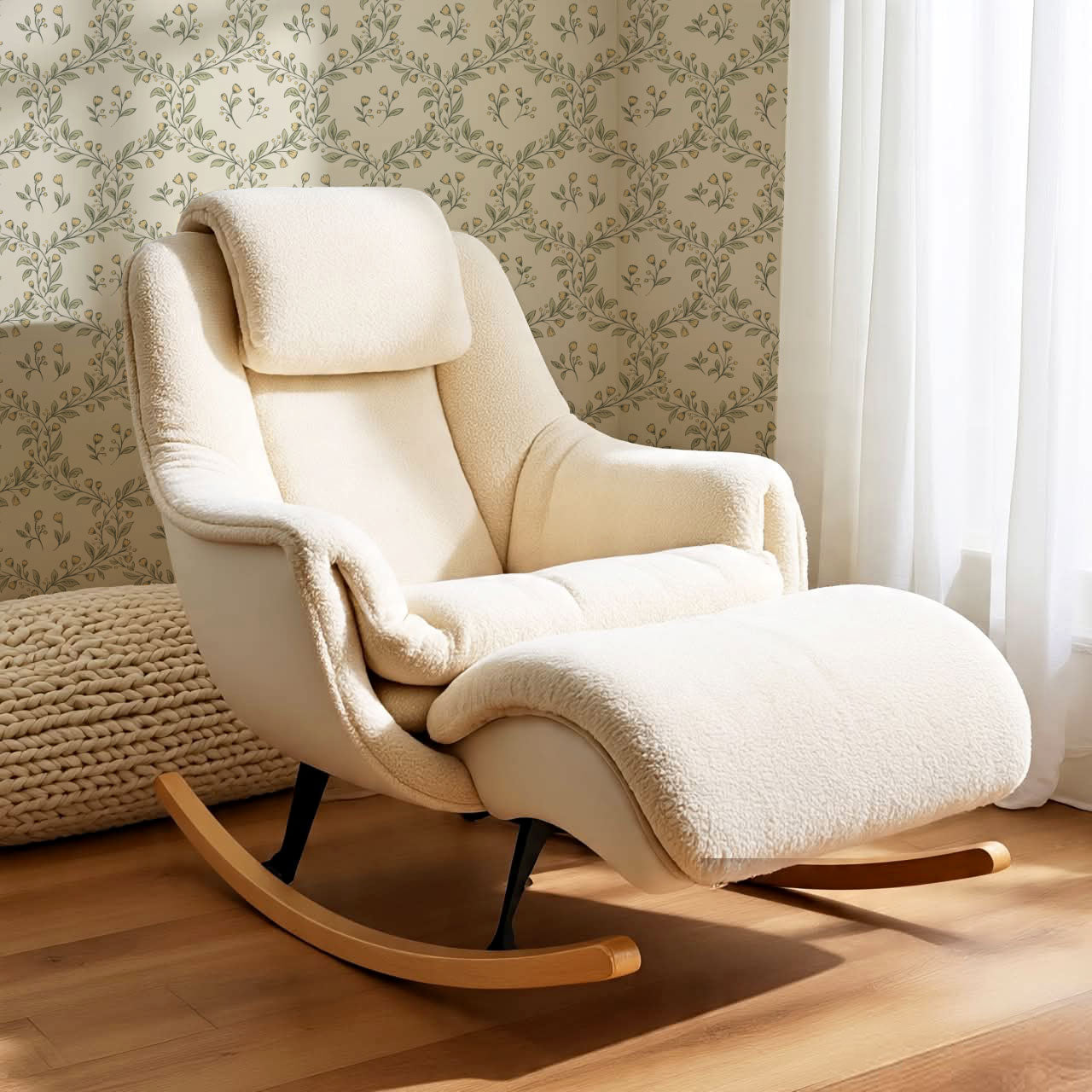 Hadley Leafy Ogee Butter Green Wallpaper