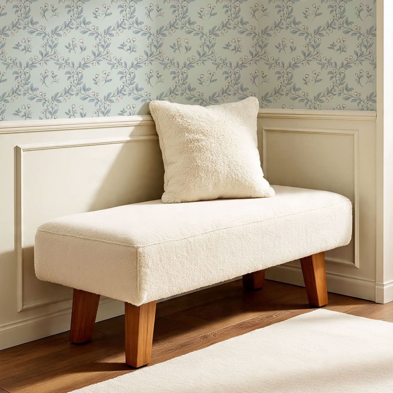 Hadley Leafy Ogee Sky Wallpaper