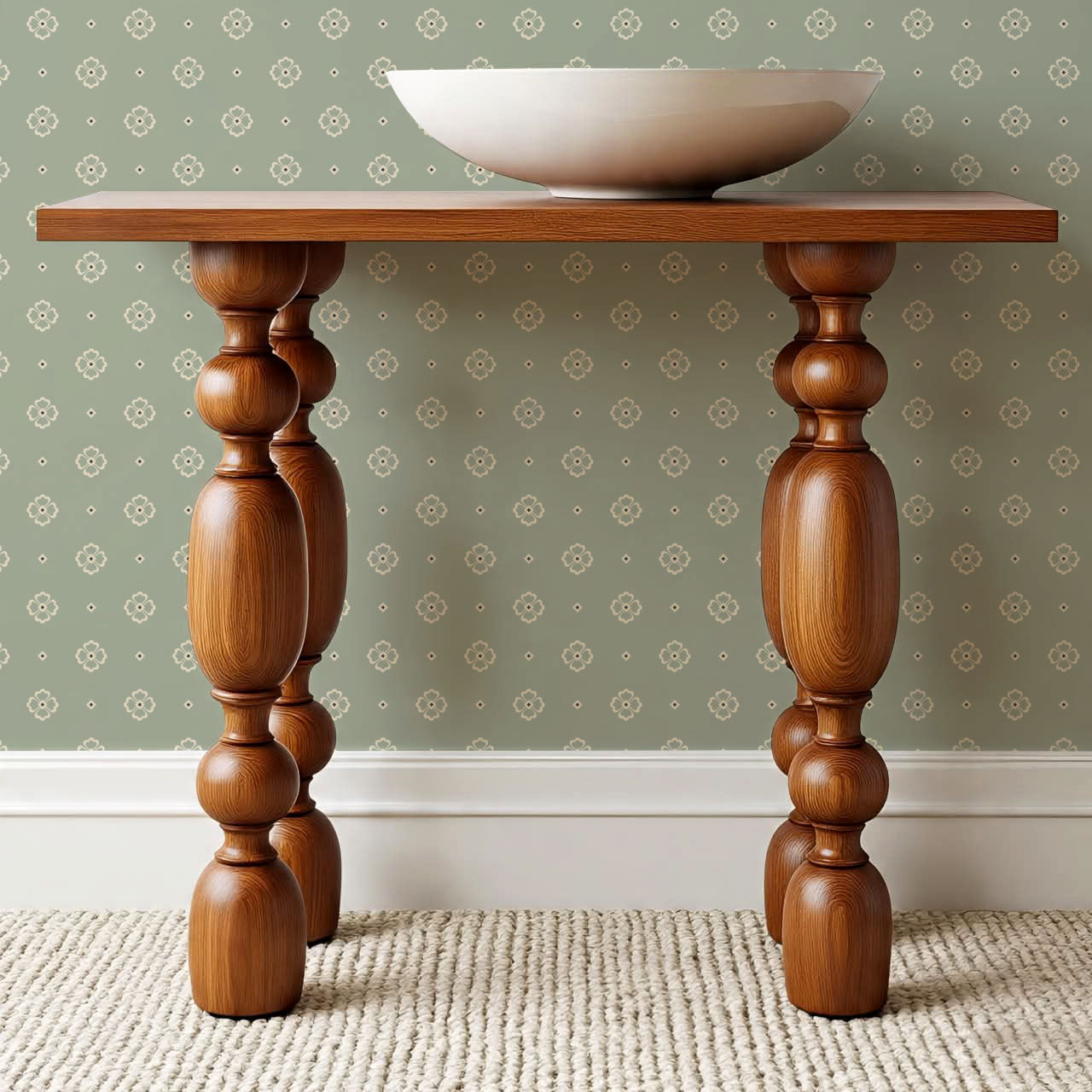 Hailey Foulard Sage Wallpaper
