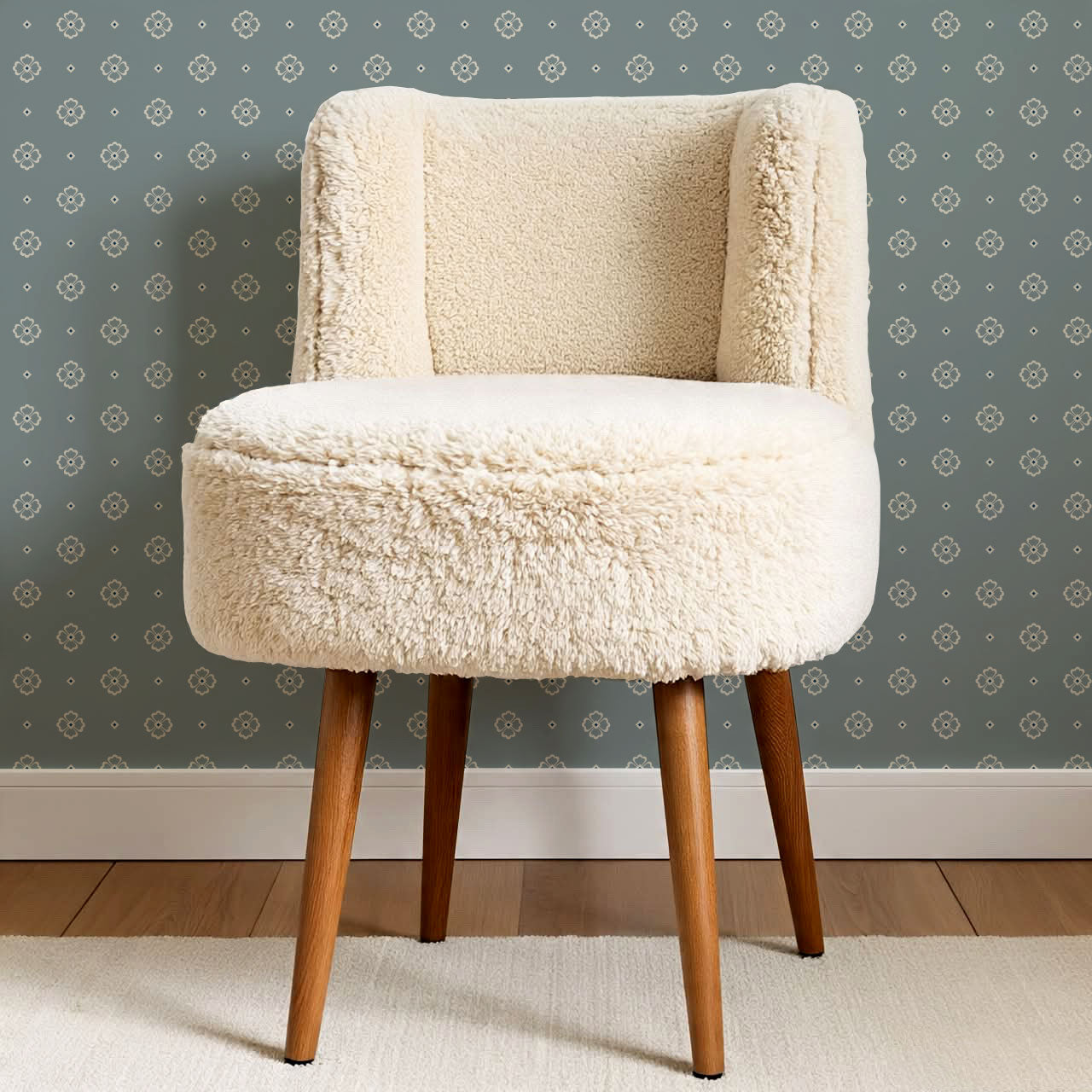 Hailey Foulard Dusty Teal Wallpaper