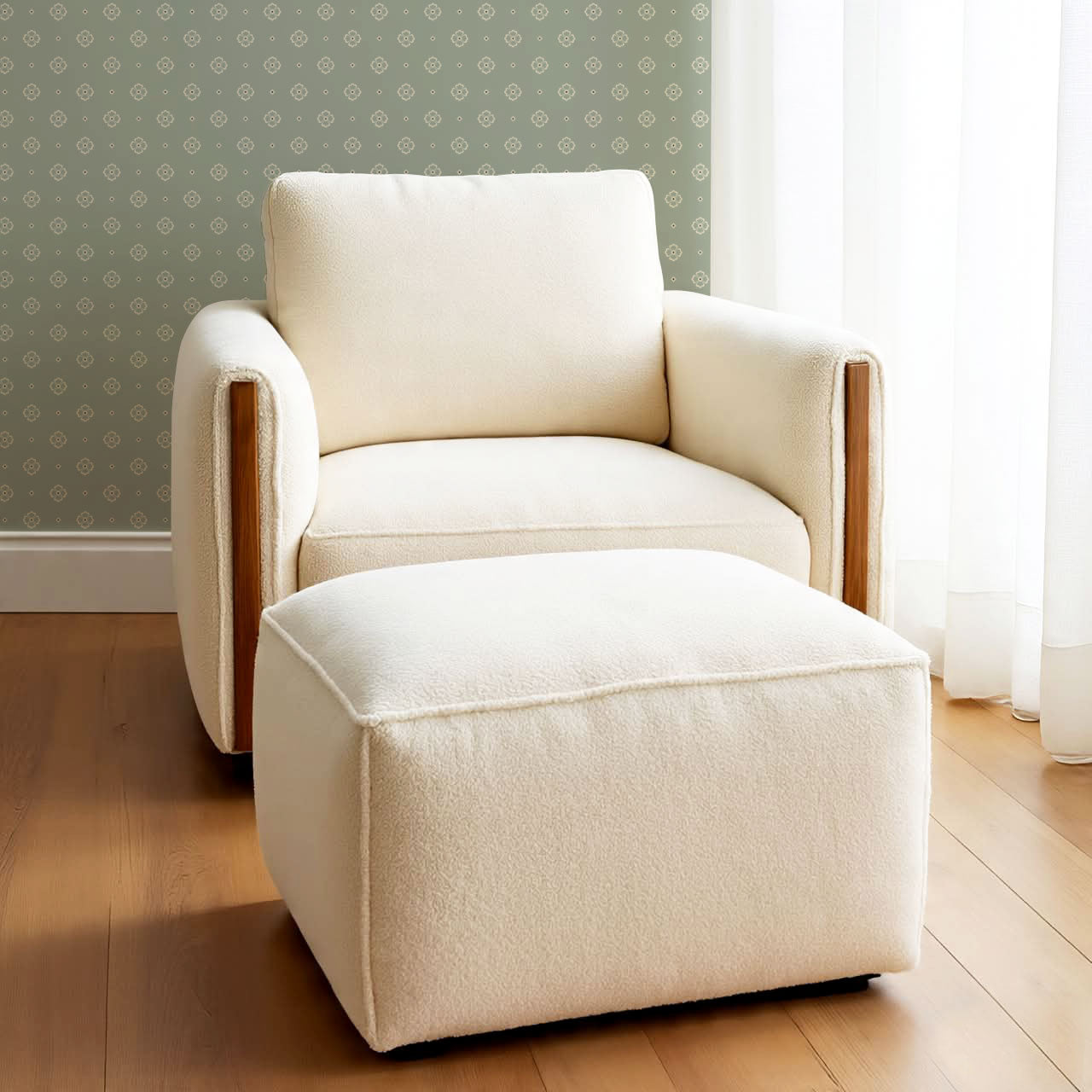 Hailey Foulard Sage Wallpaper