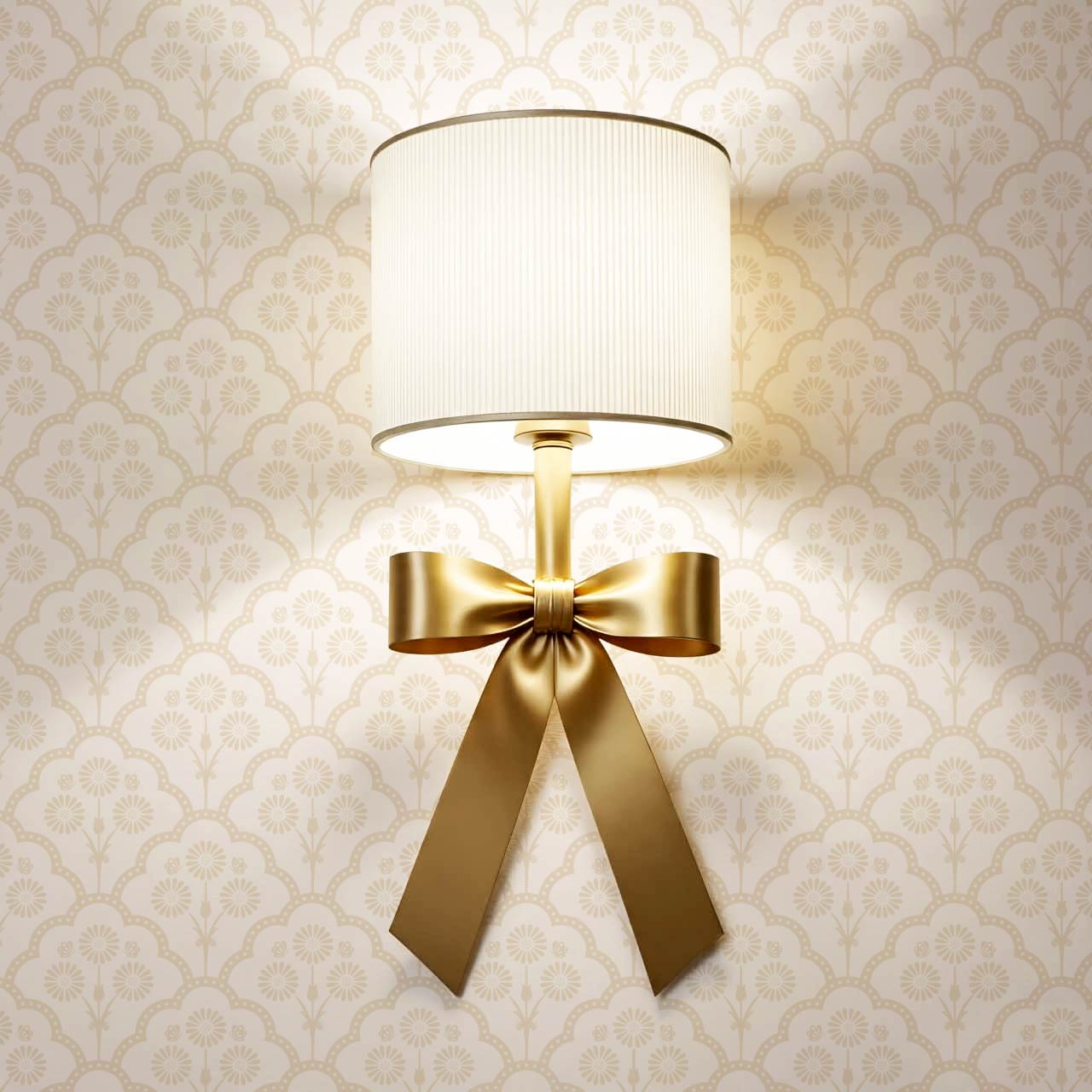 Haisley Scalloped Bloom Cream Beige Wallpaper