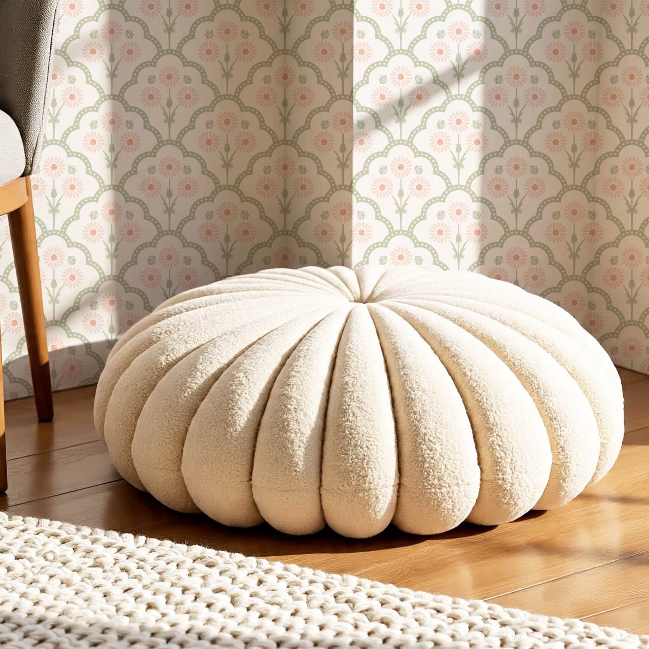 Haisley Scalloped Bloom Sage Blush Wallpaper