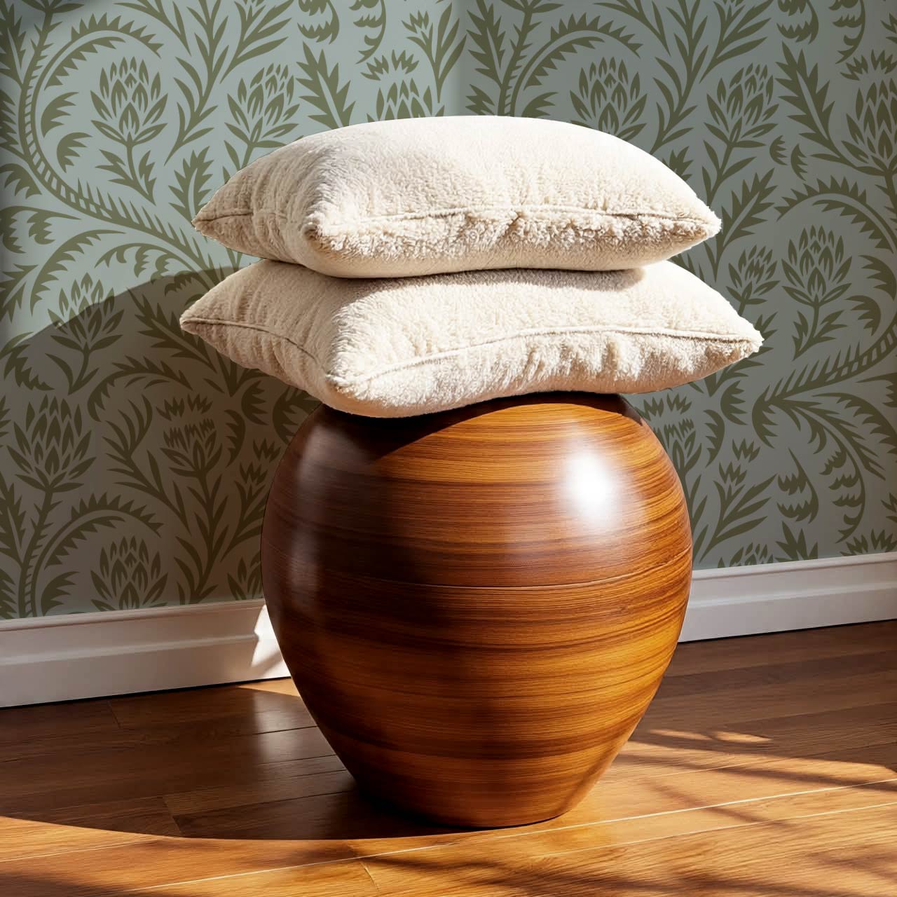 Hannah Folkfloral Woodcut Forest Wallpaper