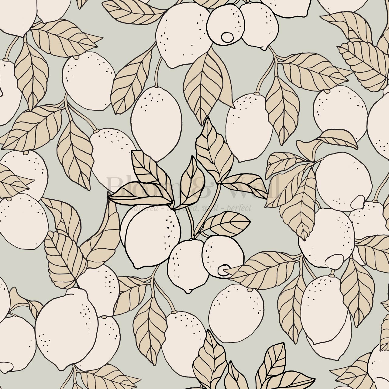 Hannah Lemons Sage Cream Wallpaper