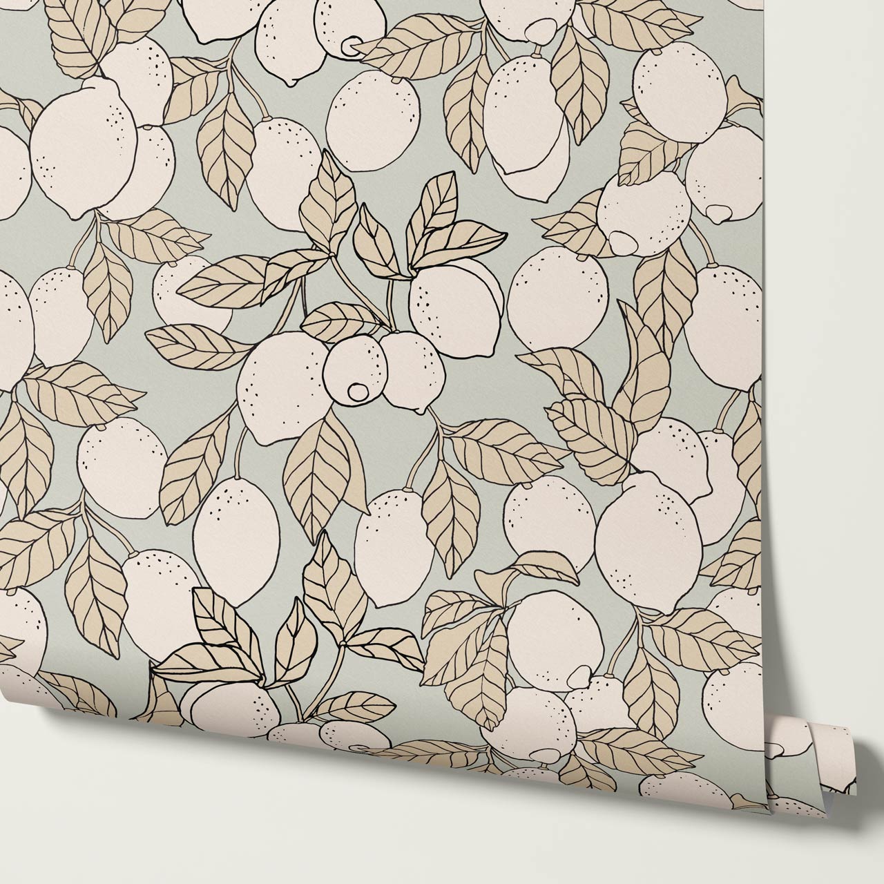 Hannah Lemons Sage Cream Wallpaper