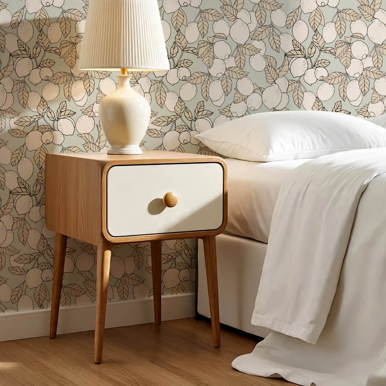 Hannah Lemons Sage Cream Wallpaper