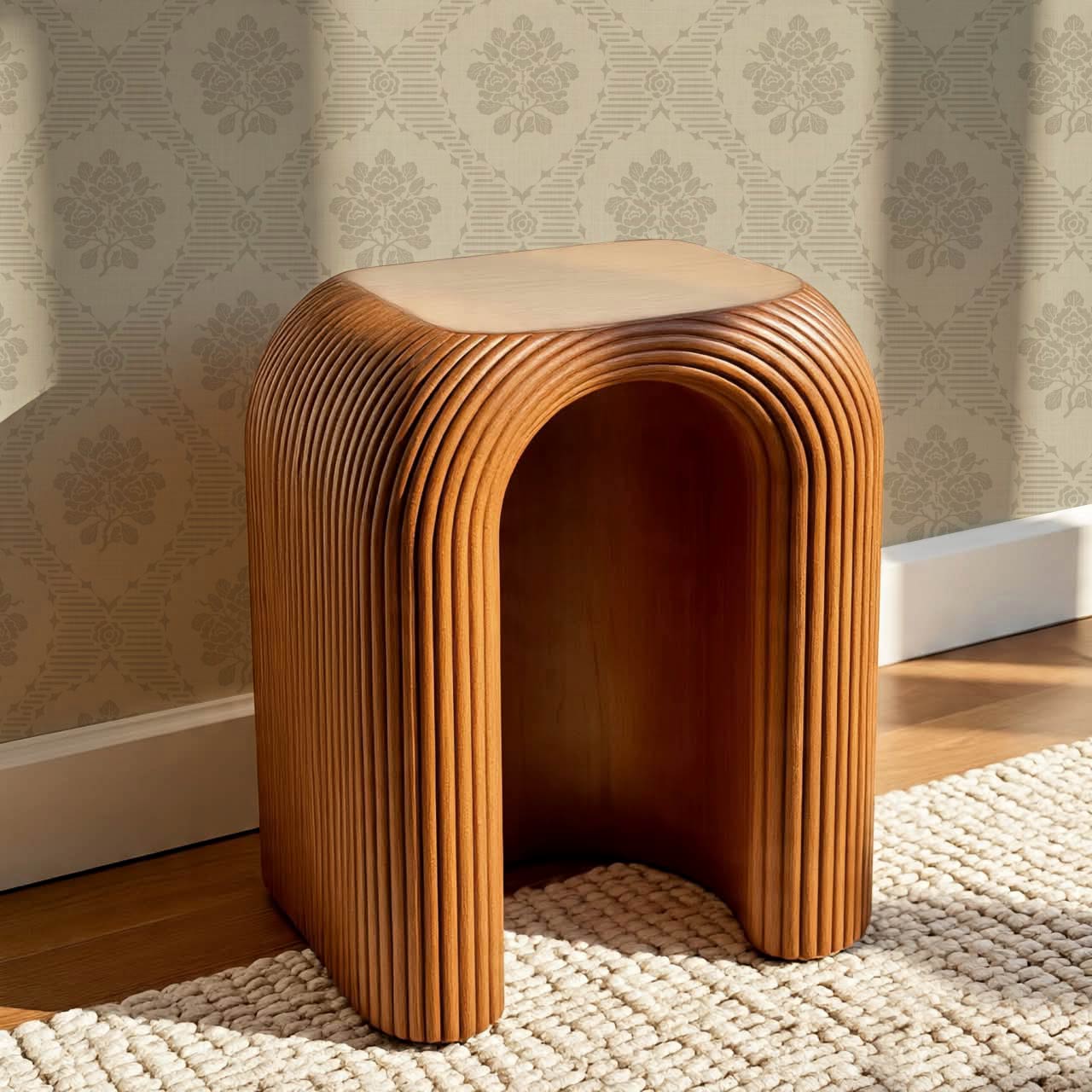 Harmony Ogee Lattice Bouquet Stone Wallpaper