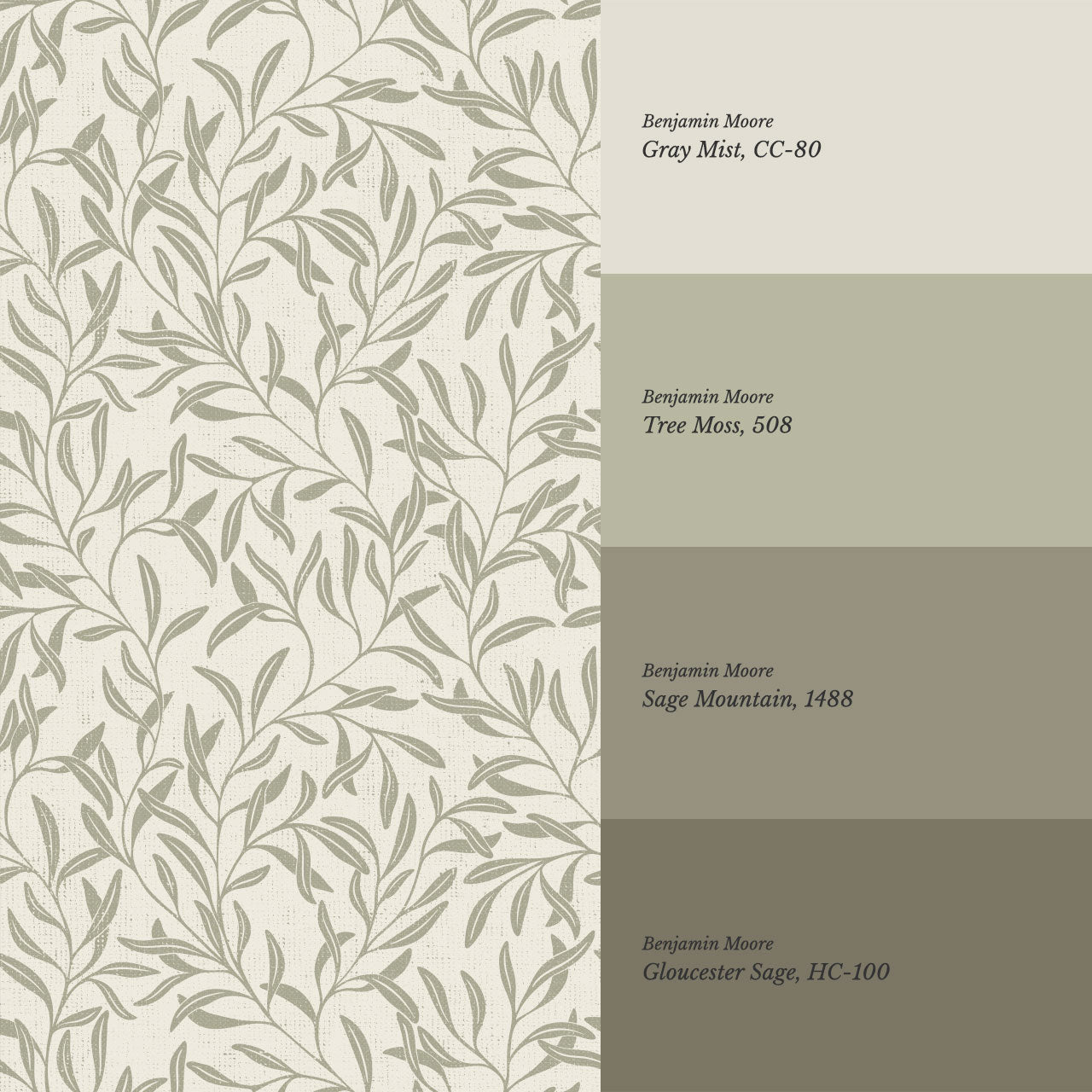 Haven Foliage Vines Sage Wallpaper