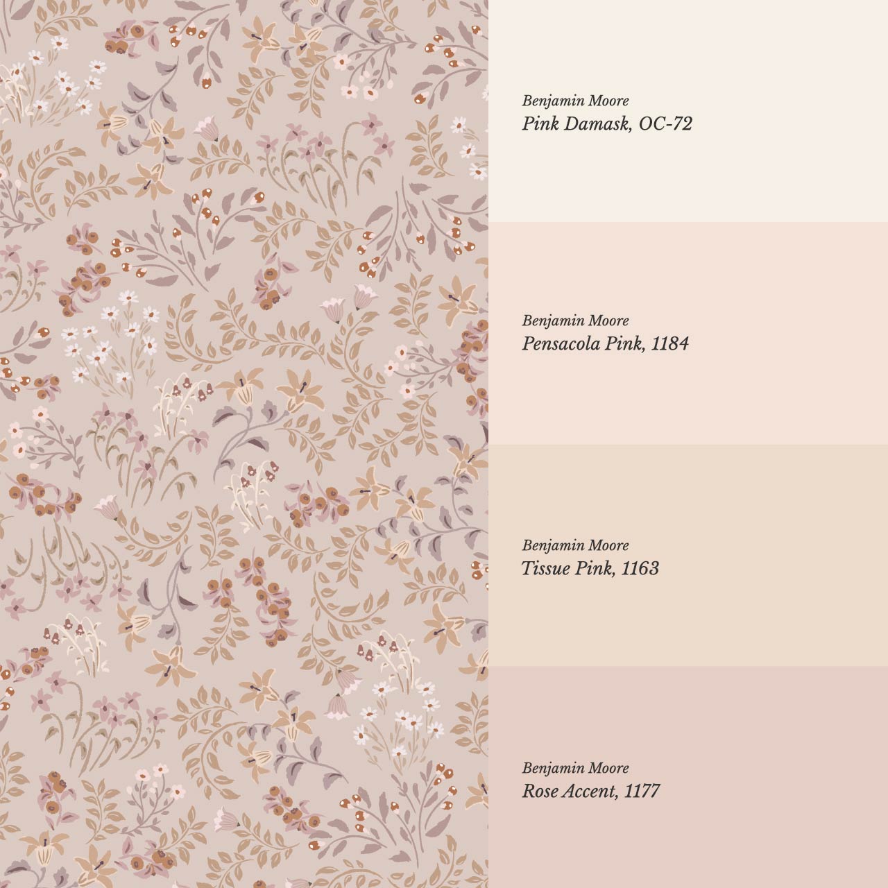Hazel Wildflowers Rose Dust Wallpaper