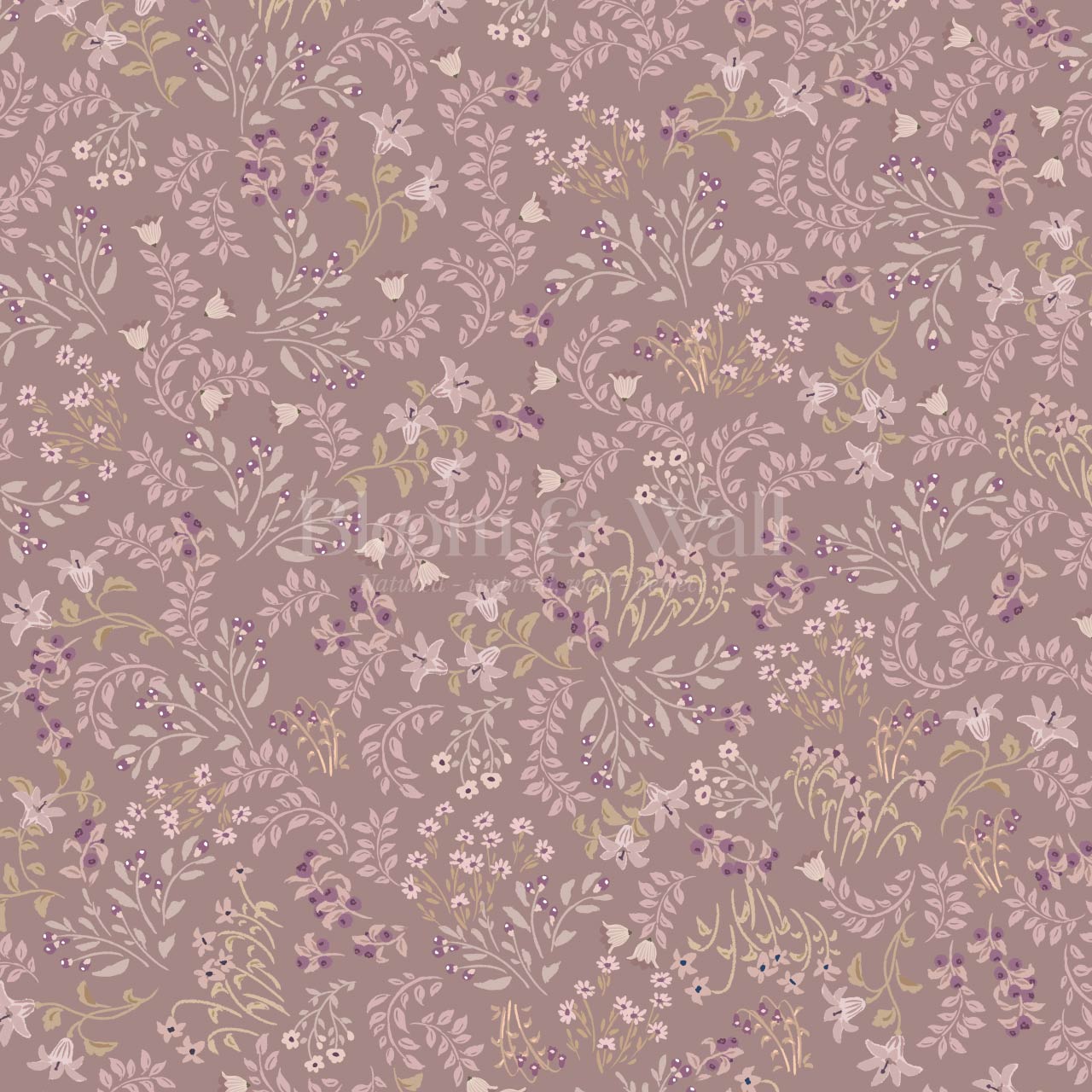 Hazel Wildflowers Mauve Wallpaper