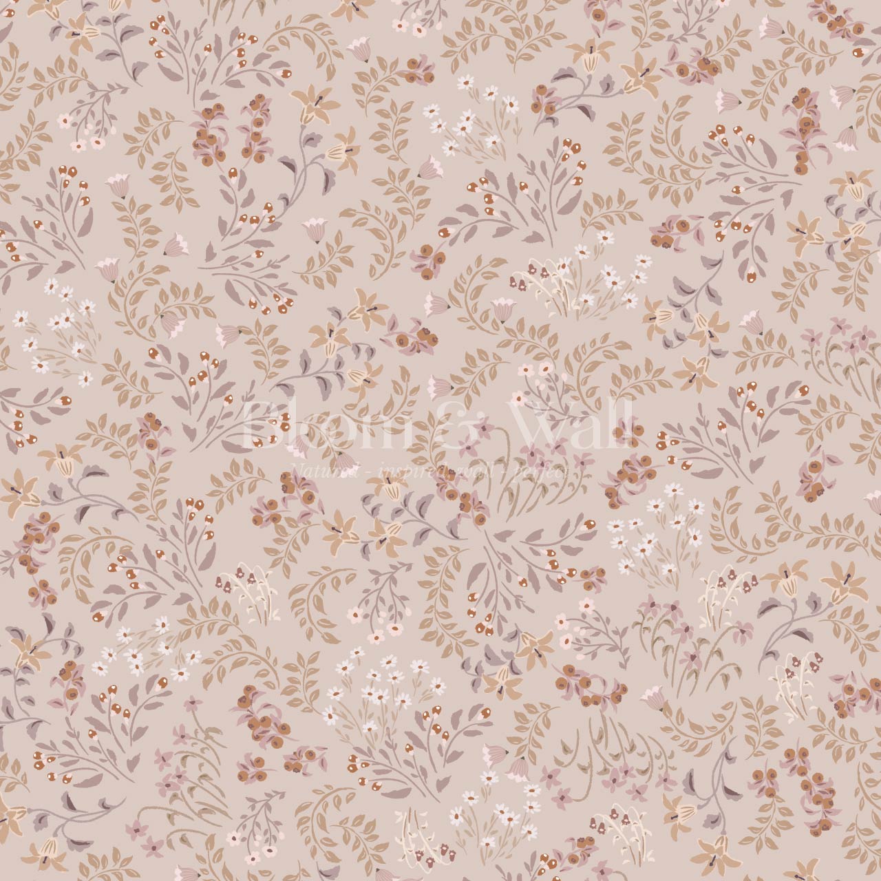 Hazel Wildflowers Rose Dust Wallpaper