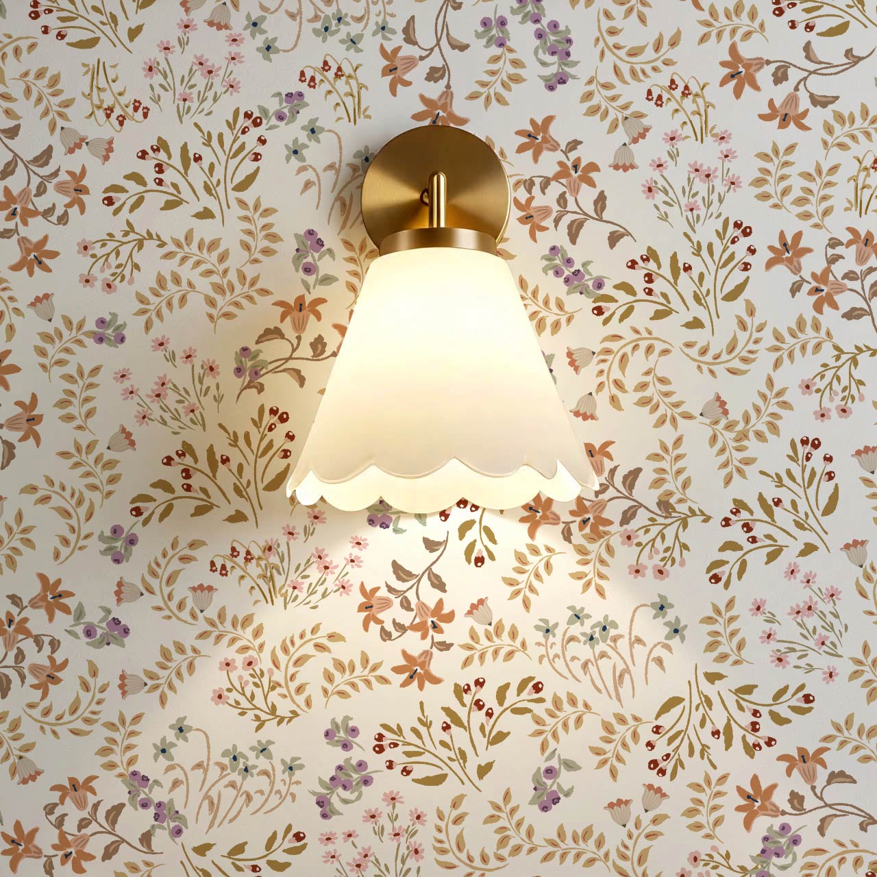 Hazel Wildflowers White Dove Wallpaper