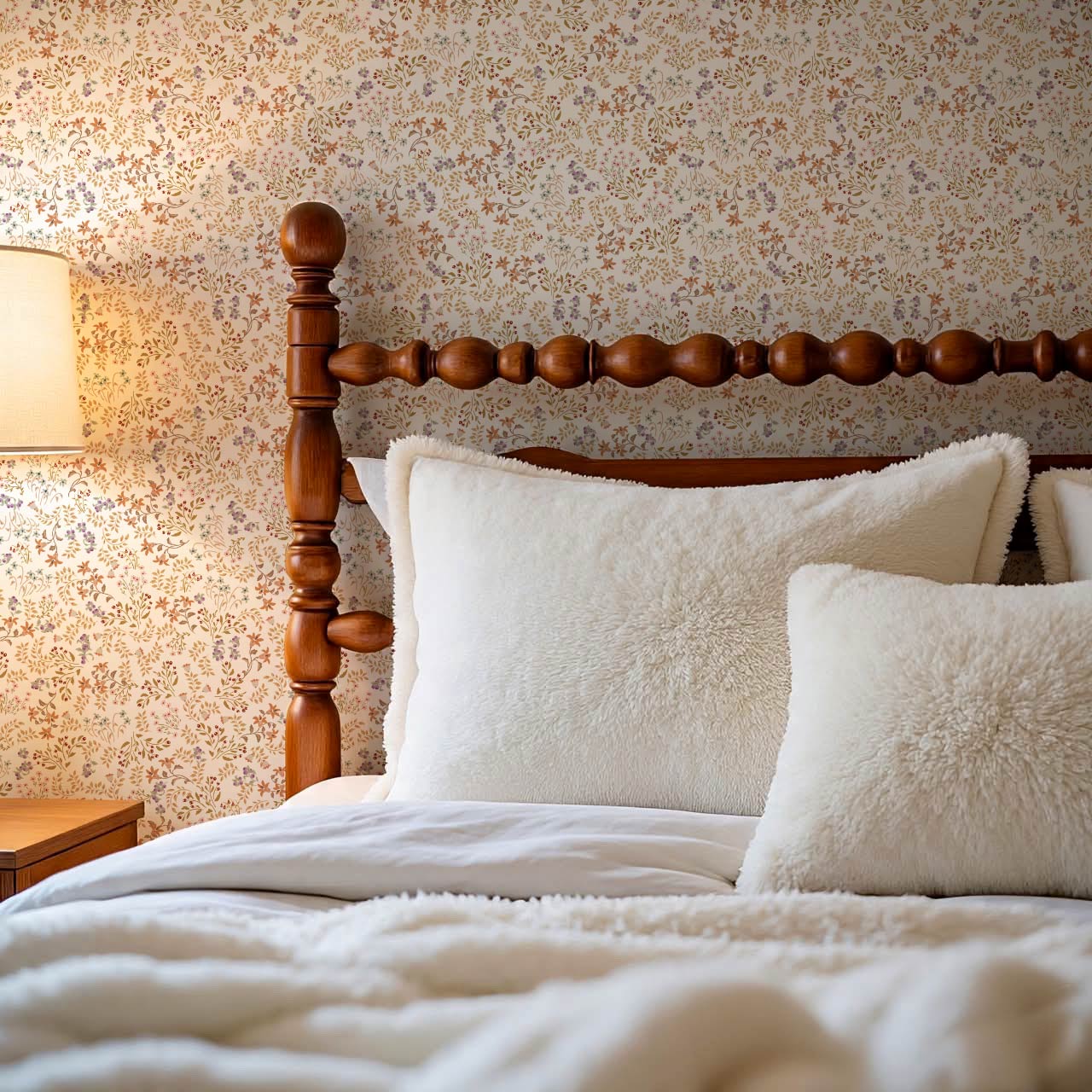 Hazel Wildflowers White Dove Wallpaper