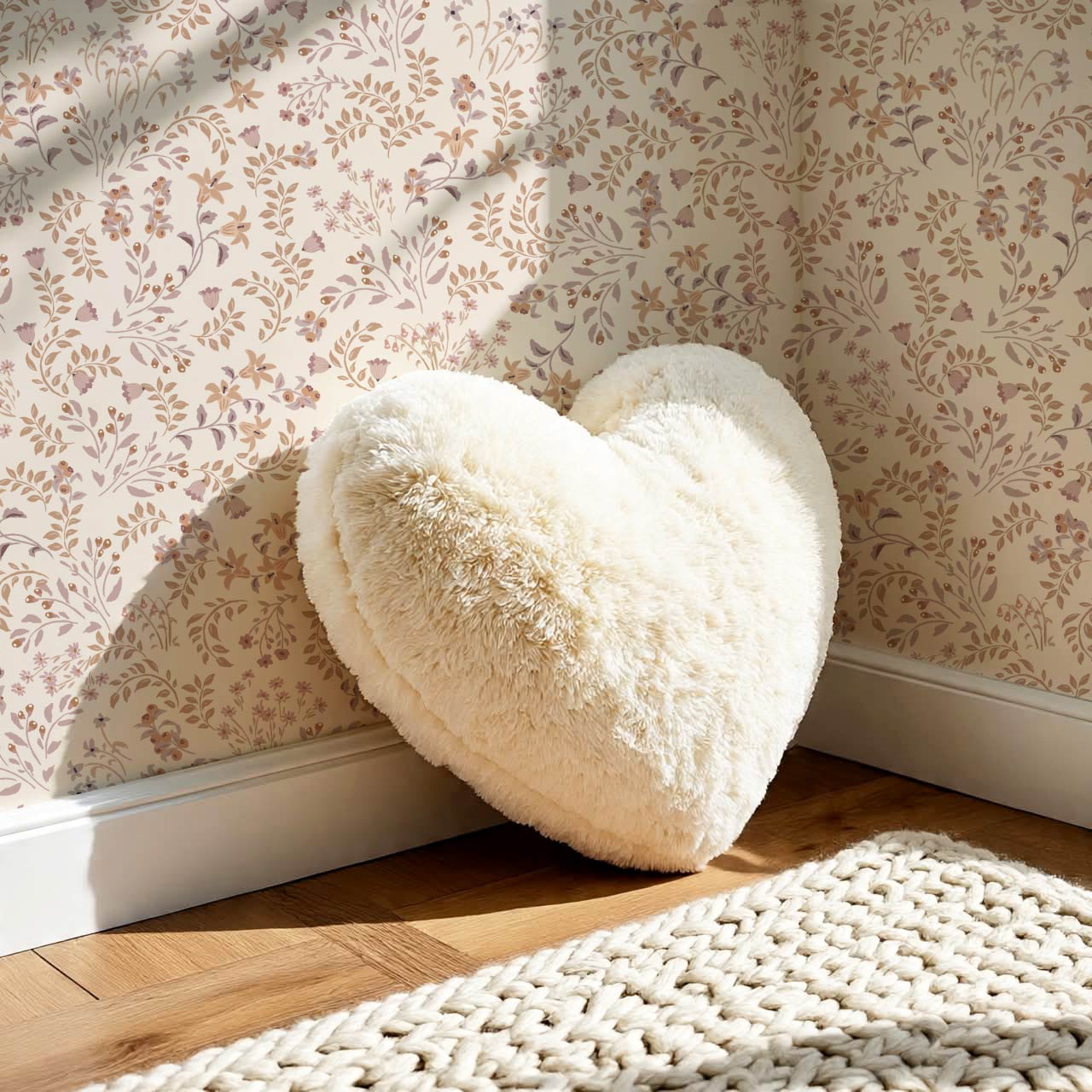 Hazel Wildflowers Warm Sand Wallpaper