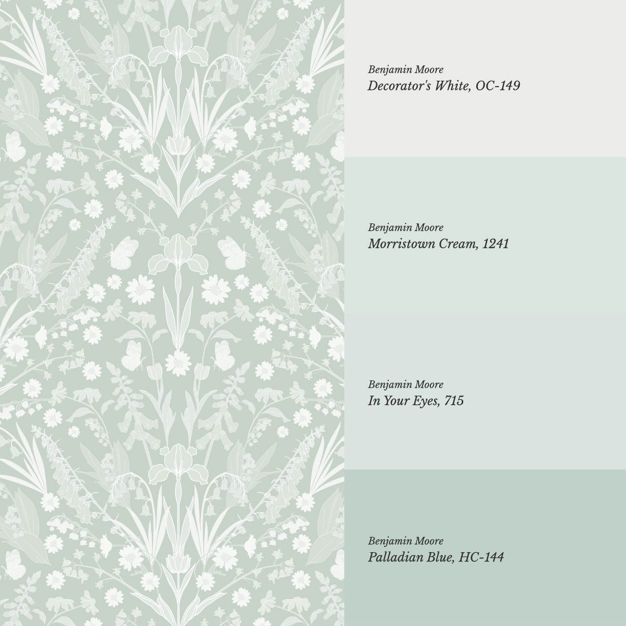Heli Meadow Florals Soft Green Wallpaper