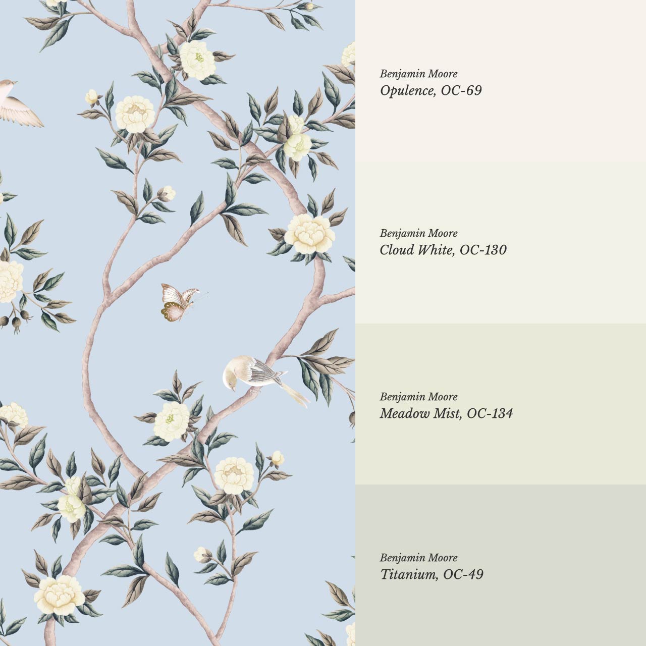 Hemma Porcelain Orchard Chinoiserie Sky Pearl Wallpaper