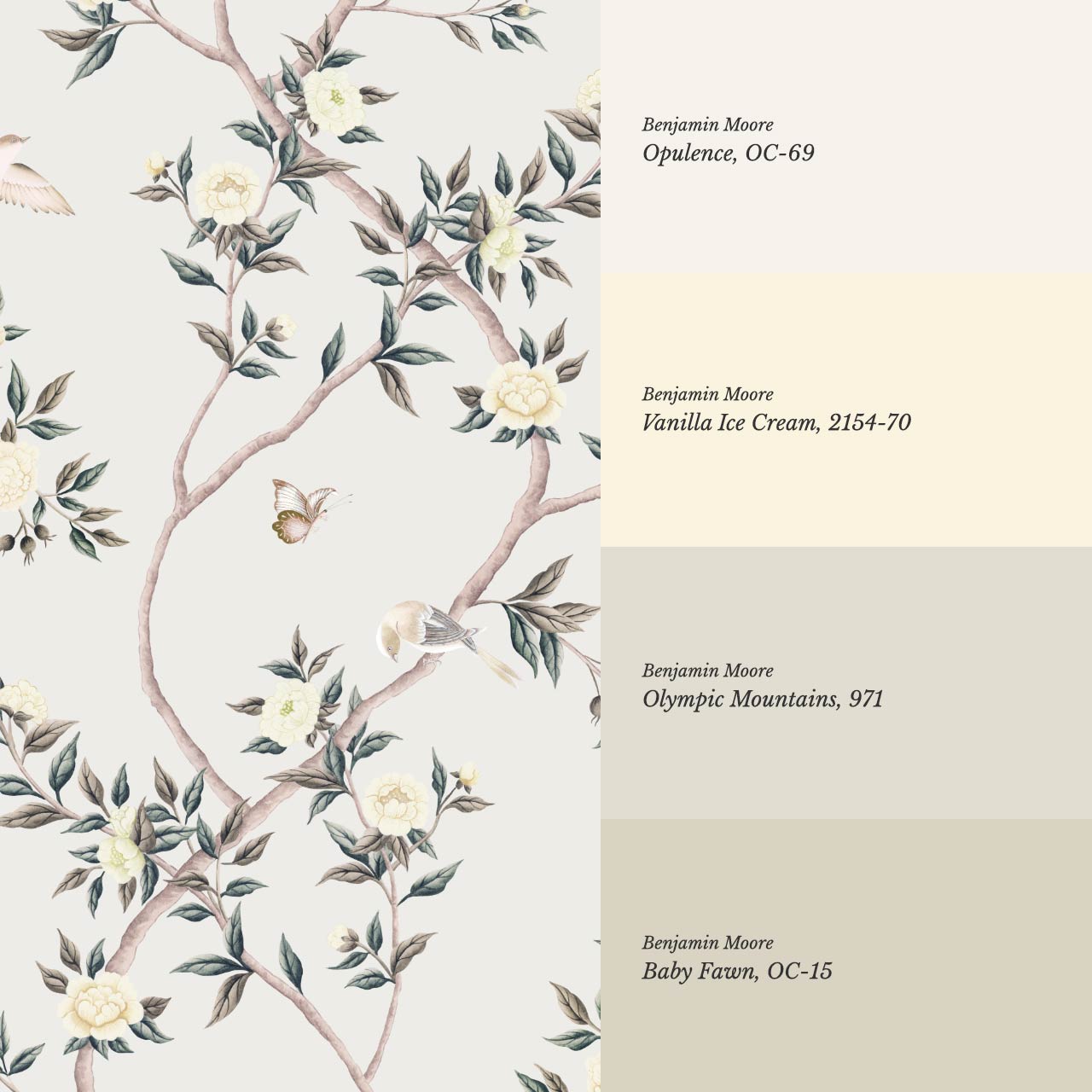 Hemma Porcelain Orchard Chinoiserie Ivory Pearl Wallpaper