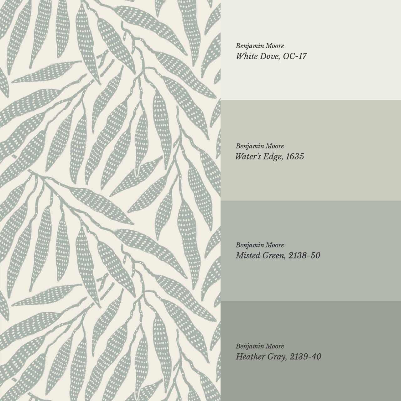 Hortensia Bamboo Tranquility Ivory Sage Wallpaper