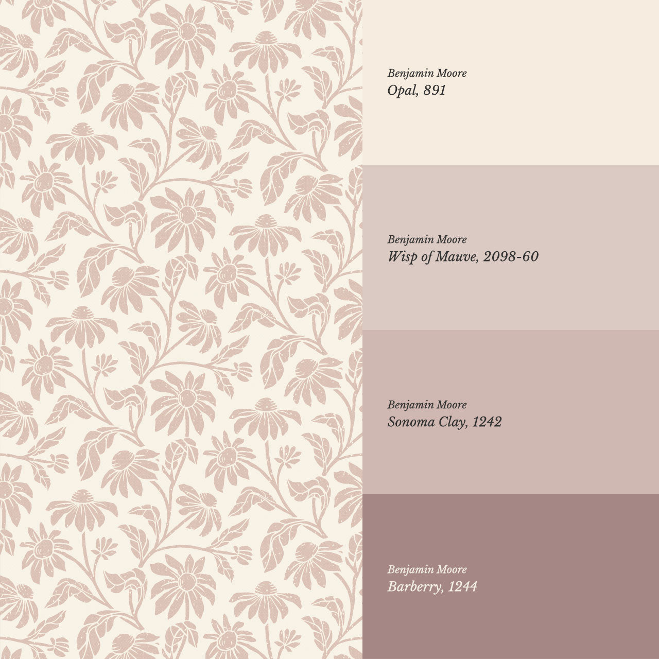 Isabelle Floral Garden Soft Pink Wallpaper