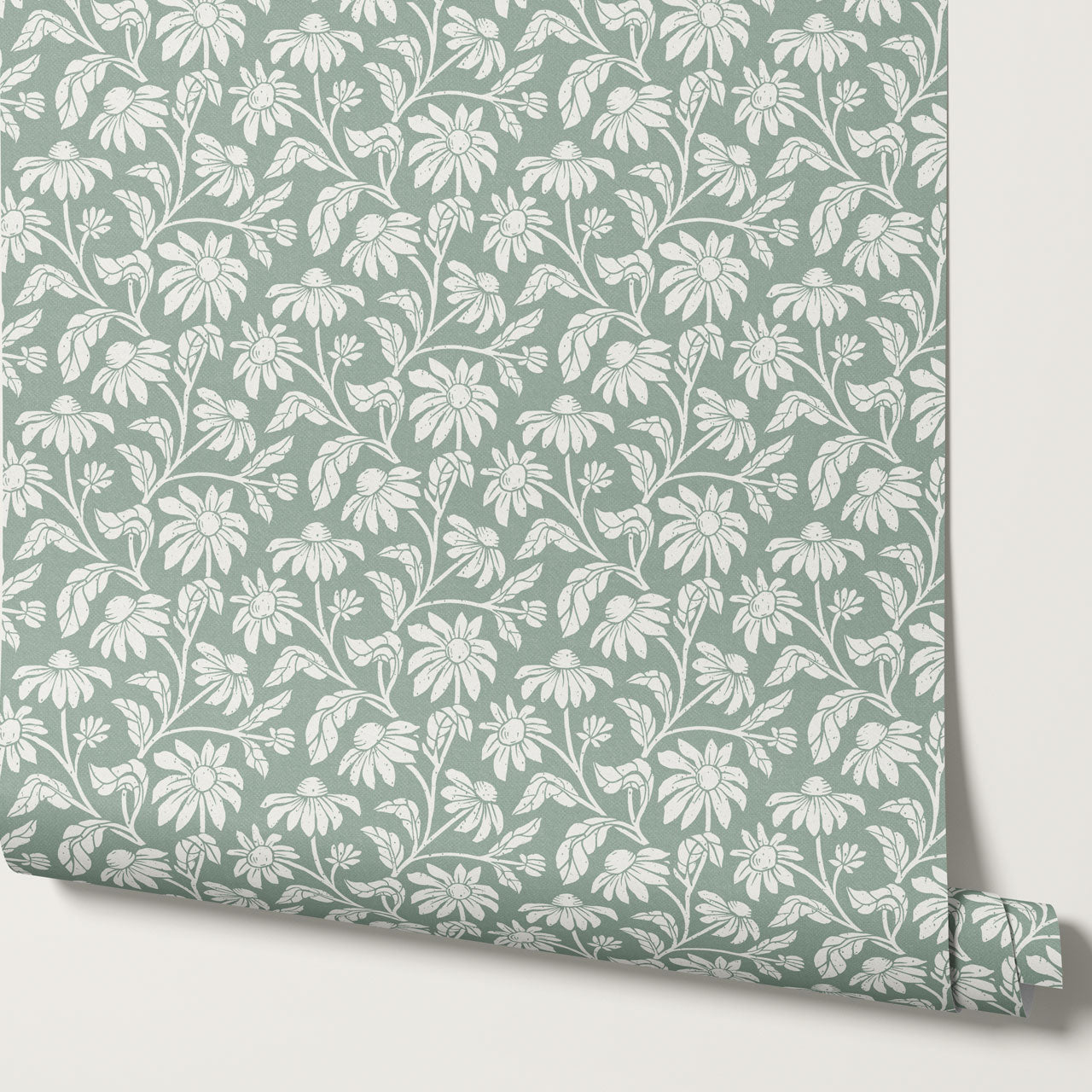 Isabelle Floral Garden Sage Wallpaper