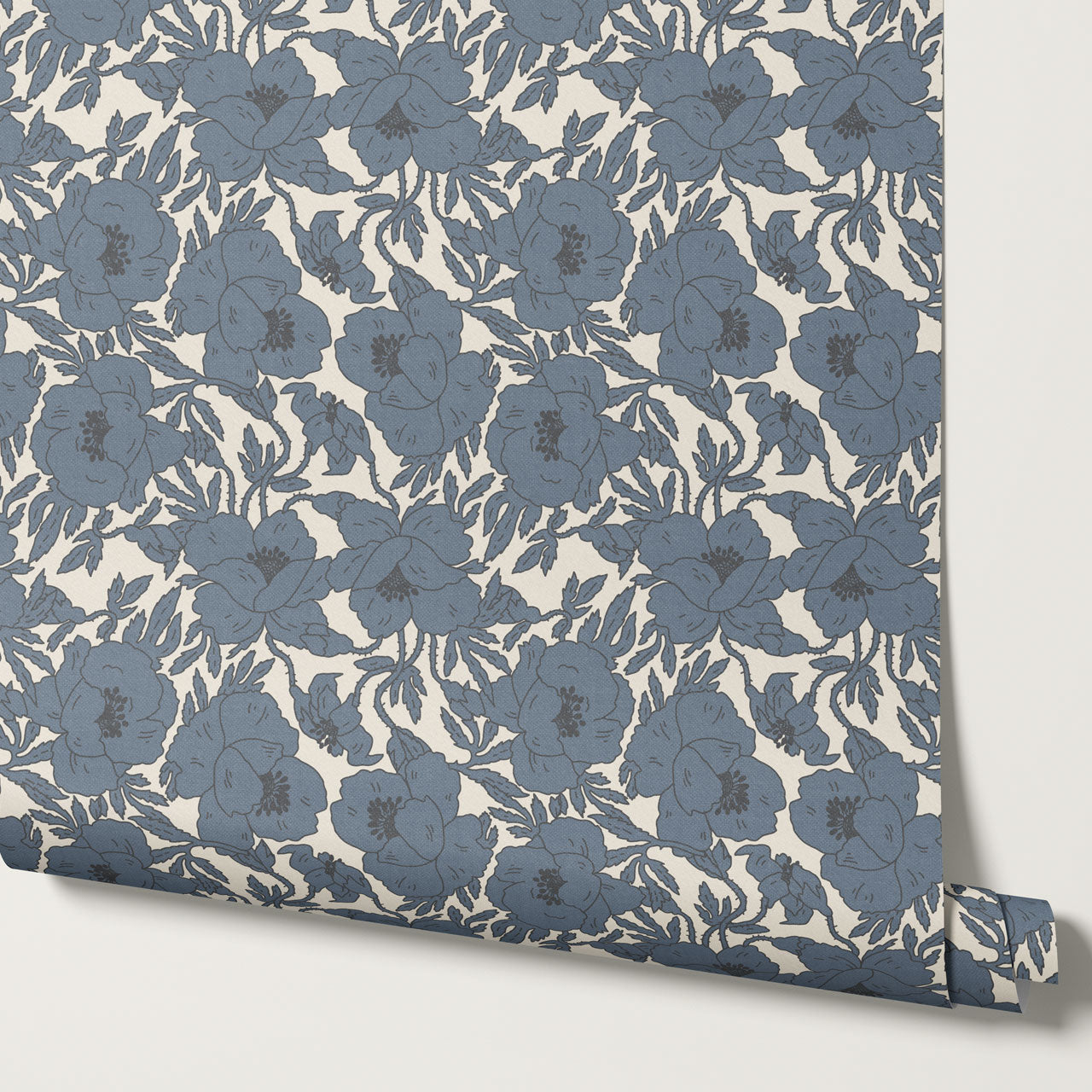 Indra Poppy Slate Wallpaper