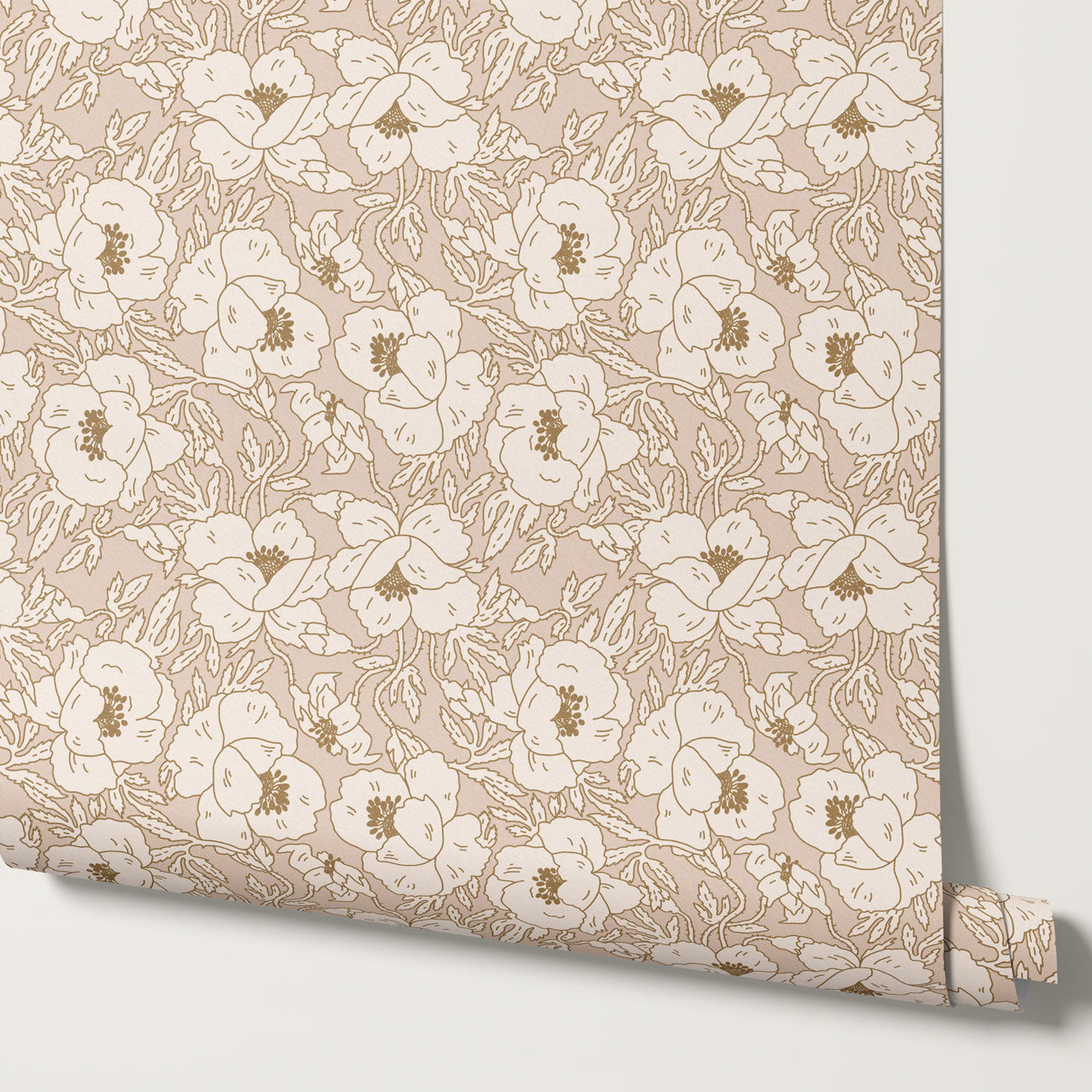 Indra Poppy Rose Dust Wallpaper