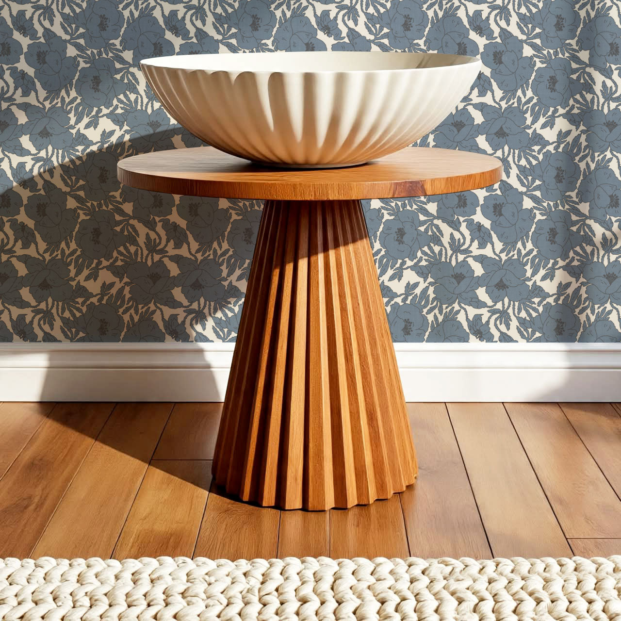 Indra Poppy Slate Wallpaper