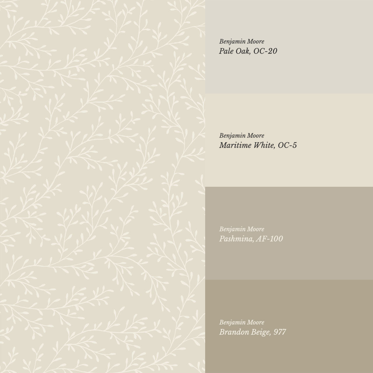 Ines Delicate Vines Beige Wallpaper