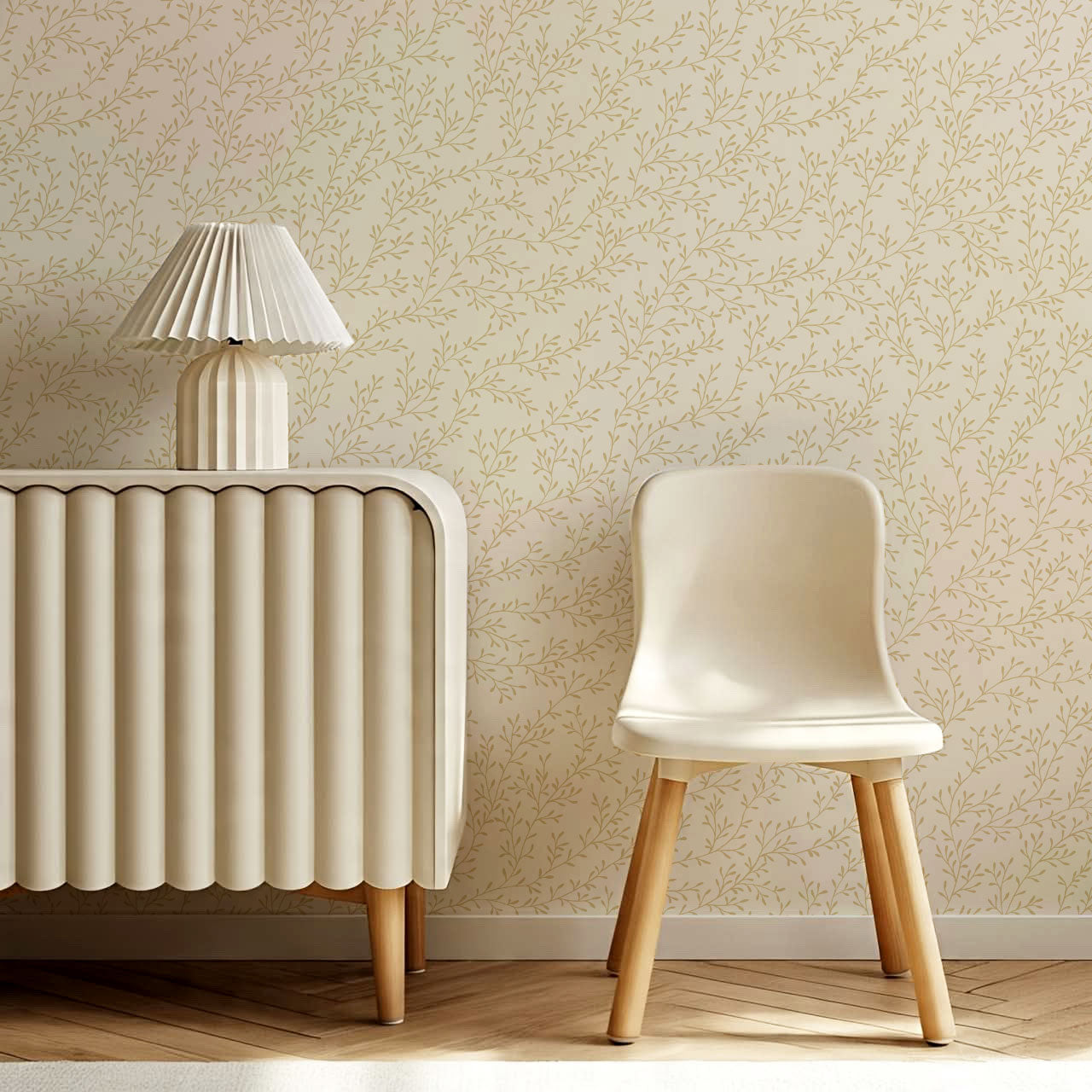 Ines Delicate Vines Cream Wallpaper