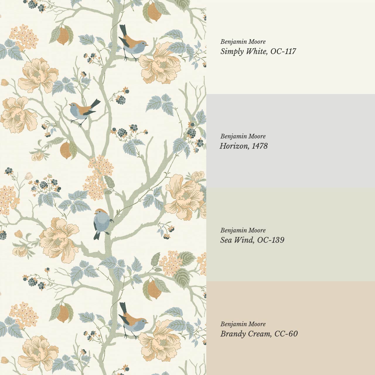 Ingrid Chinoiserie Sage Sky Wallpaper