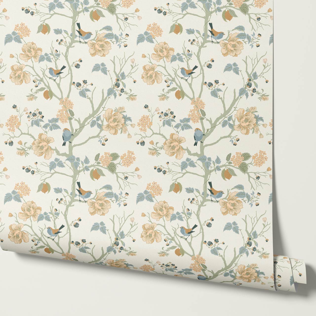 Ingrid Chinoiserie Sage Sky Wallpaper
