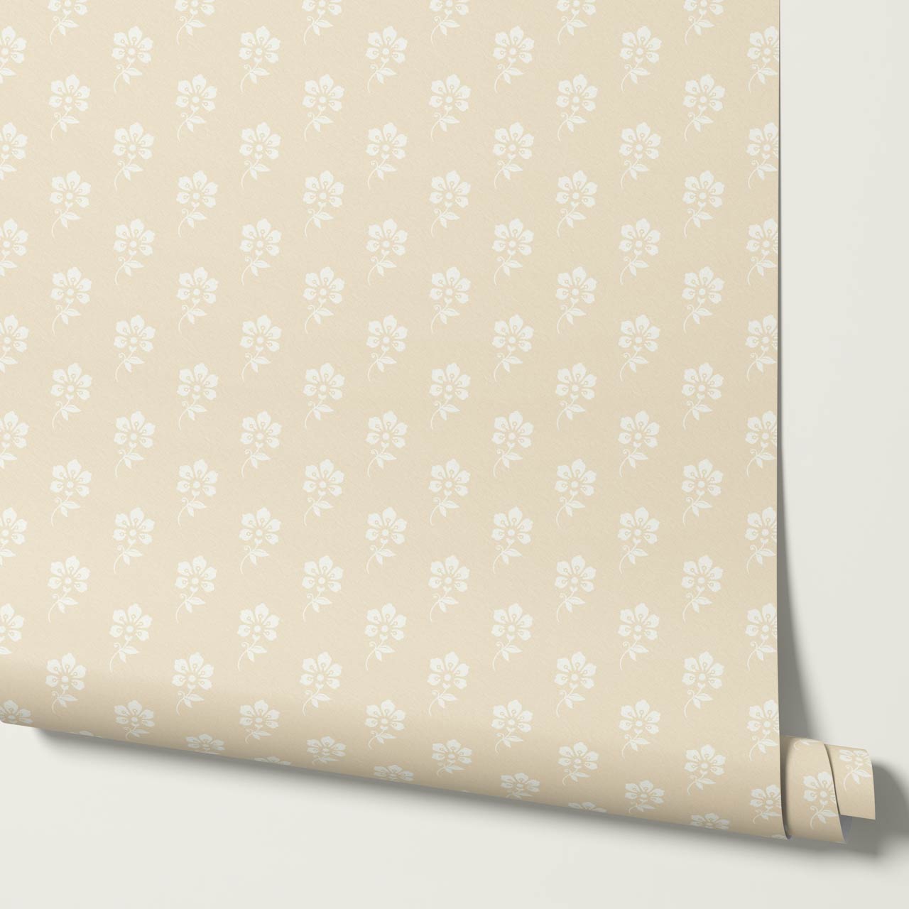 Ione Ditsy Floral Oatmeal Cream Wallpaper