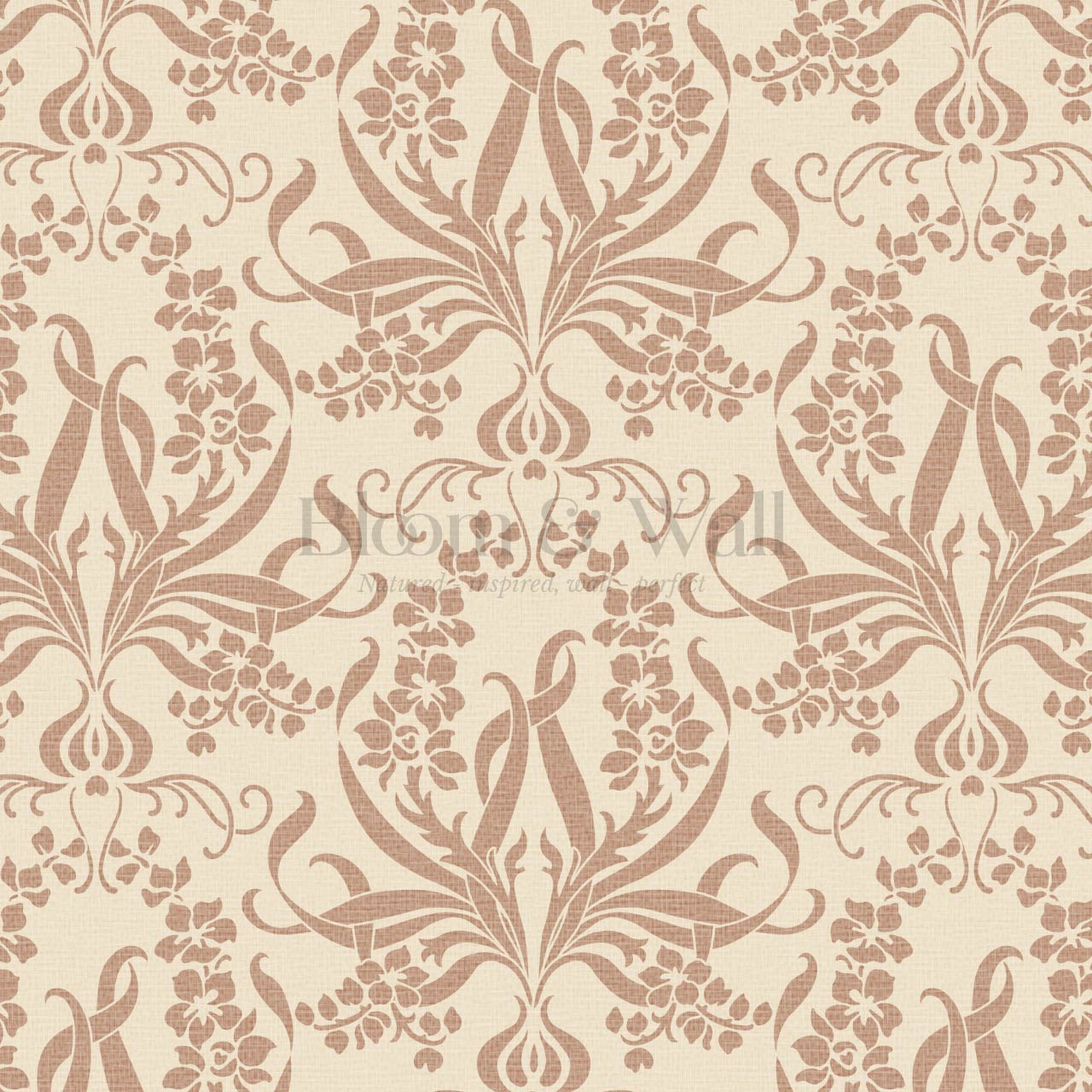 Ira Bulb Bloom Garden Clay Almond Wallpaper