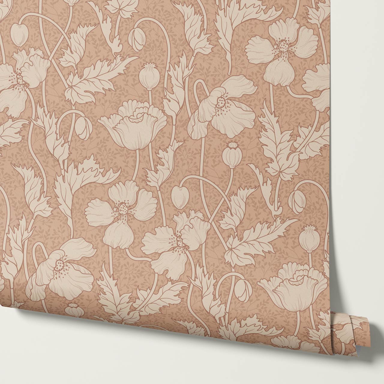 Astrella Poppy Clay Beige Wallpaper