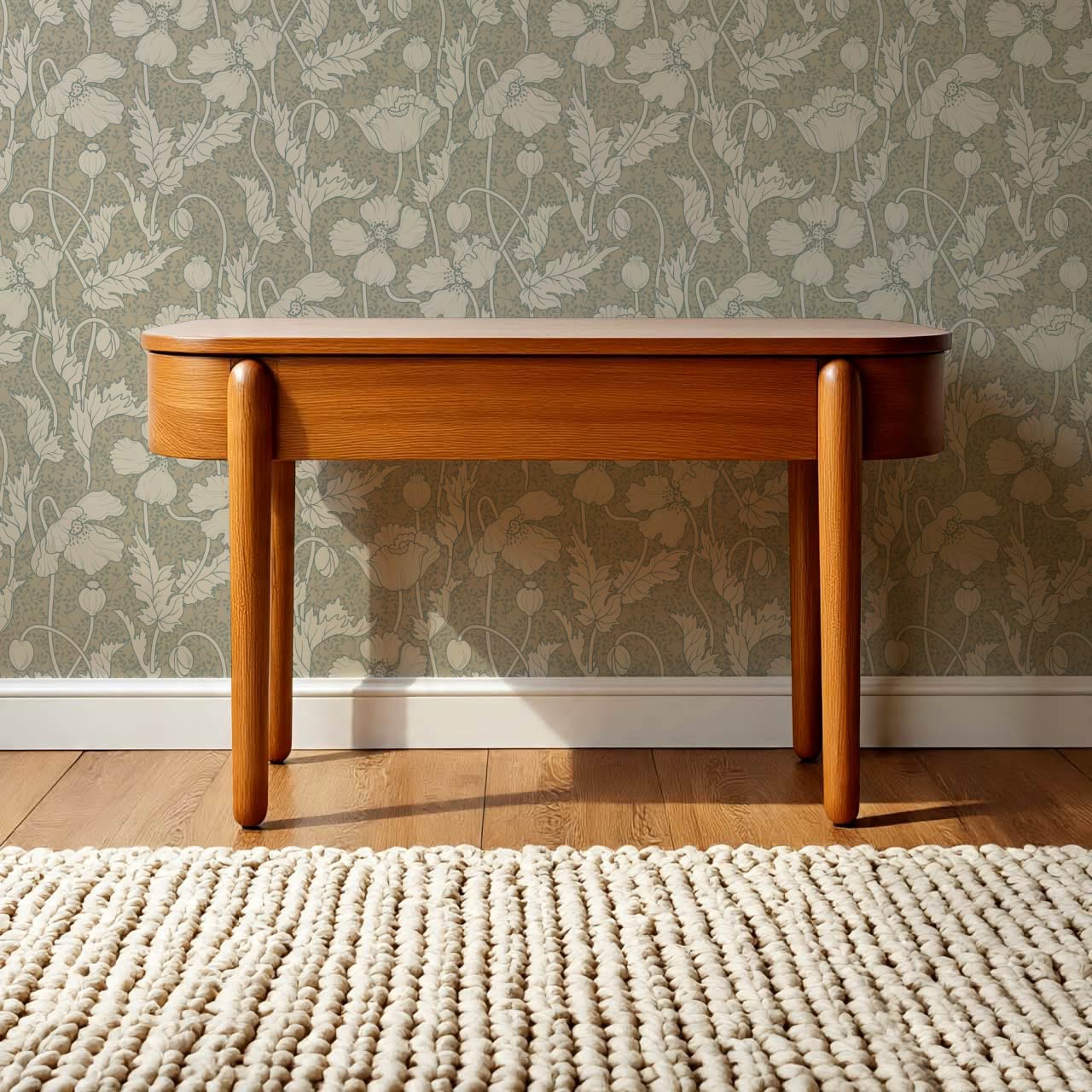 Astrella Poppy Deep Olive Taupe Wallpaper