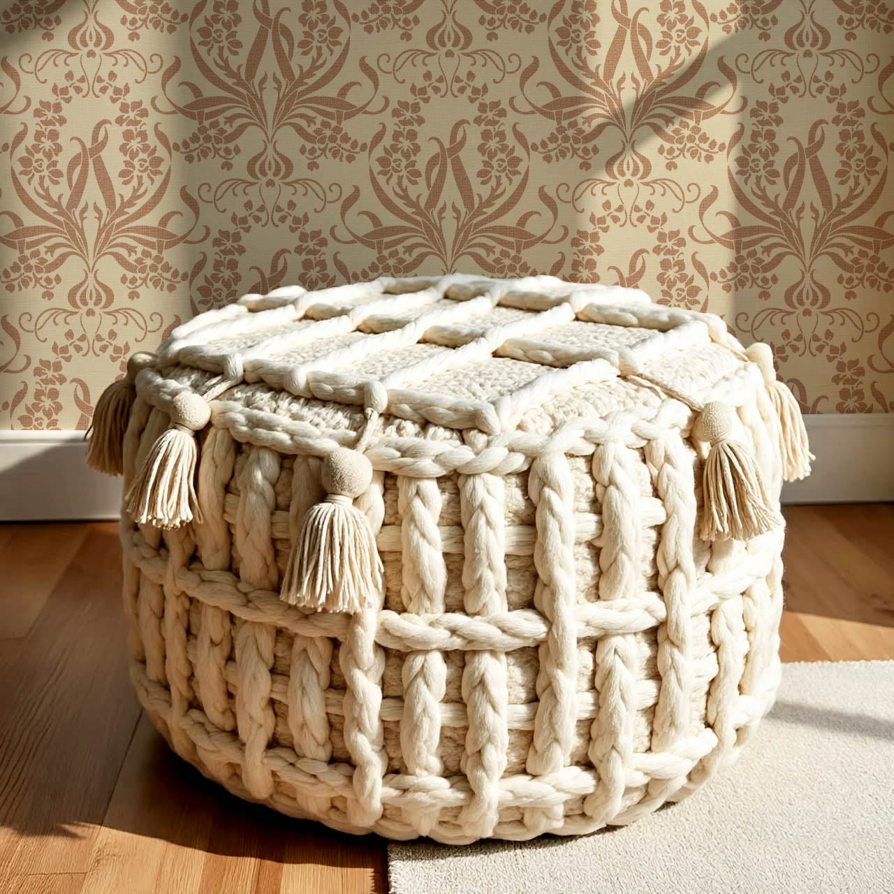 Ira Bulb Bloom Garden Clay Almond Wallpaper
