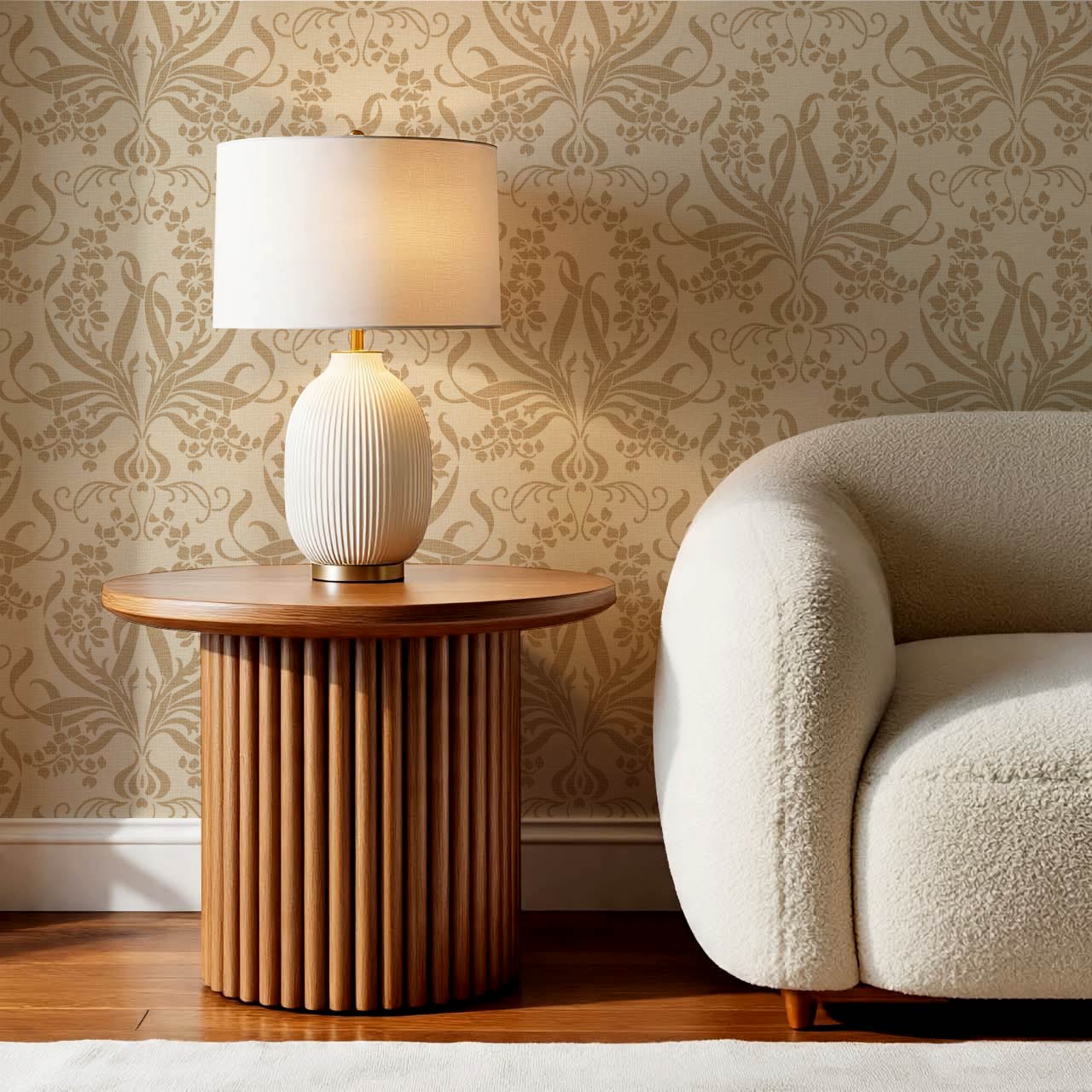 Ira Bulb Bloom Garden Taupe Earth Wallpaper