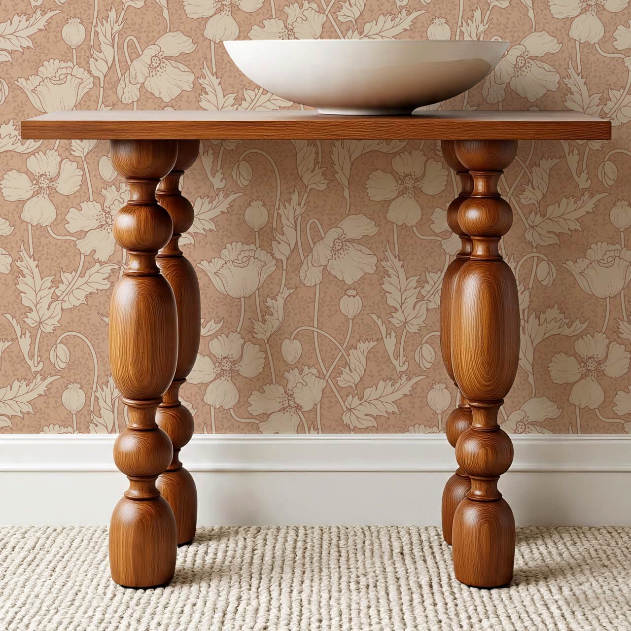 Astrella Poppy Clay Beige Wallpaper
