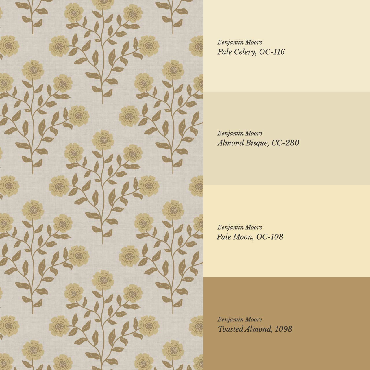 Irati Everbloom Olive Taupe Wallpaper