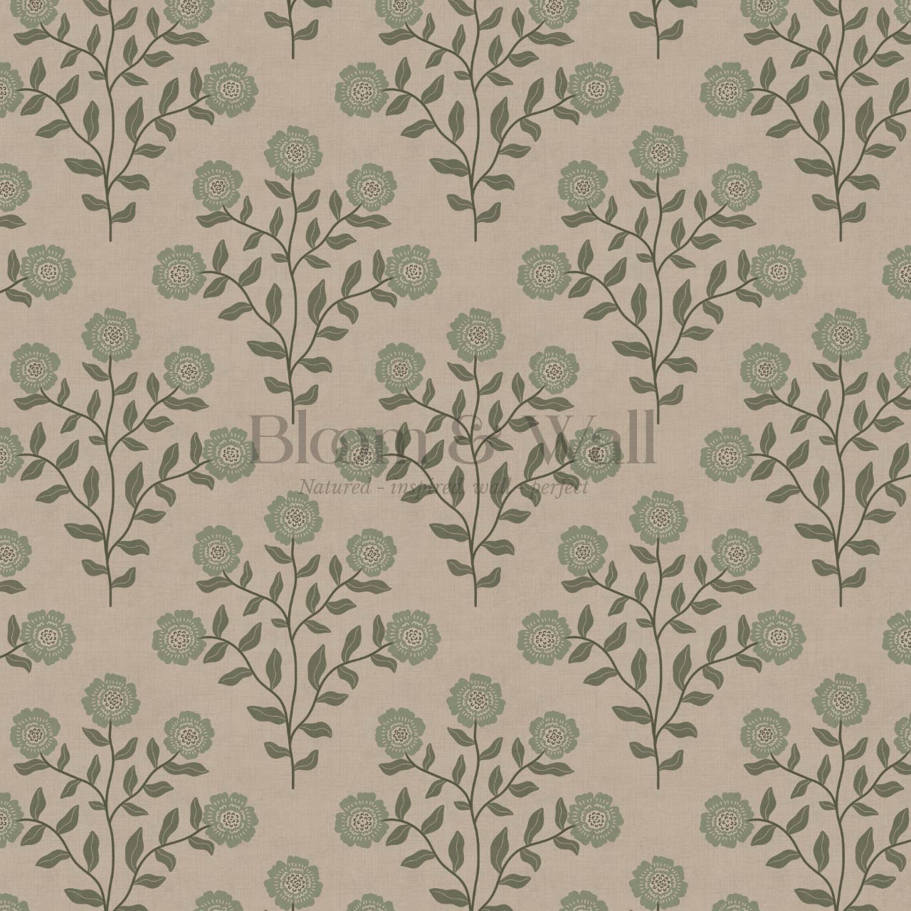 Irati Everbloom Stone Green Wallpaper
