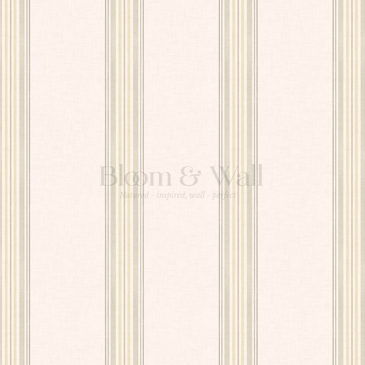Iris Stripes Cream Olive Wallpaper