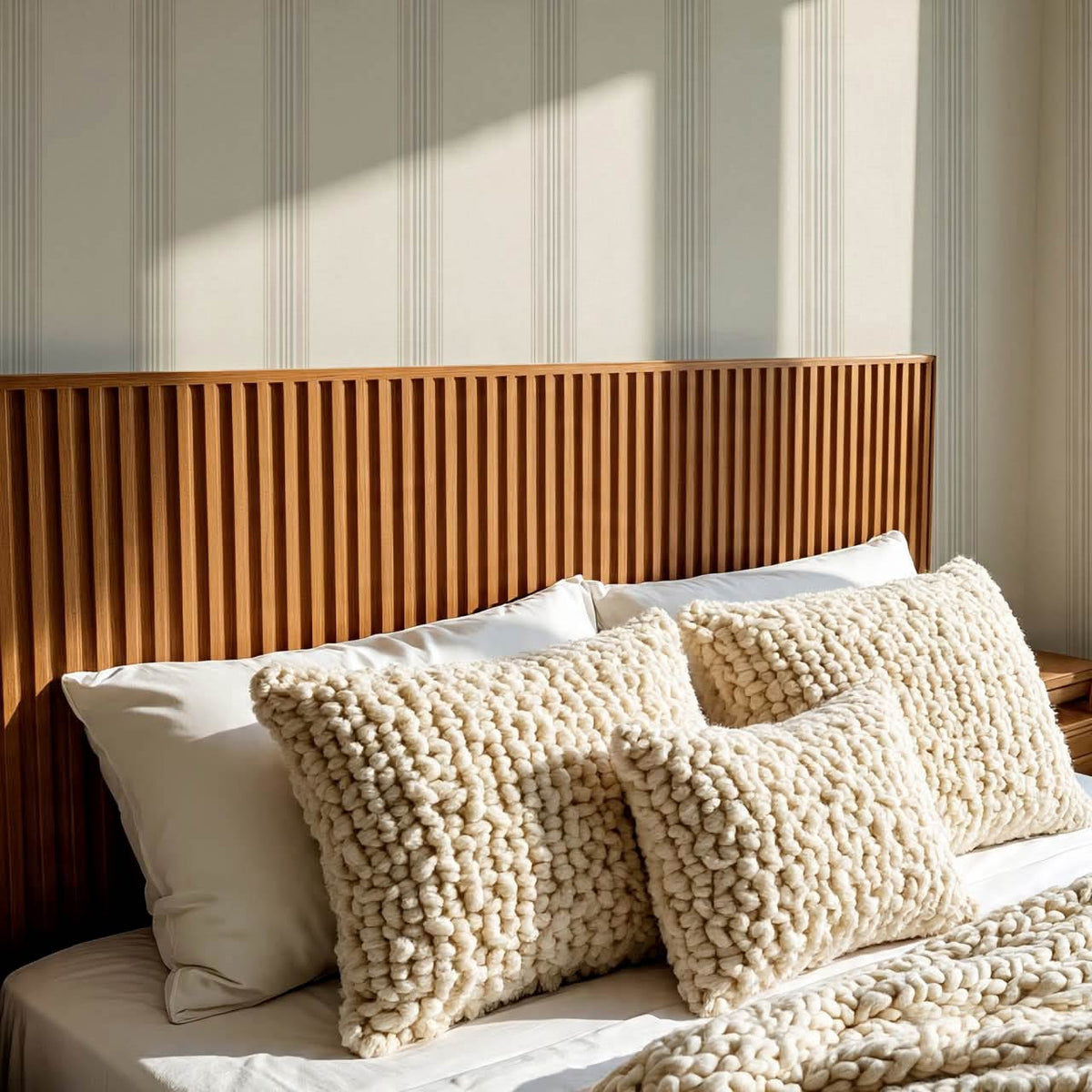 Iris Stripes Alabaster Beige Wallpaper