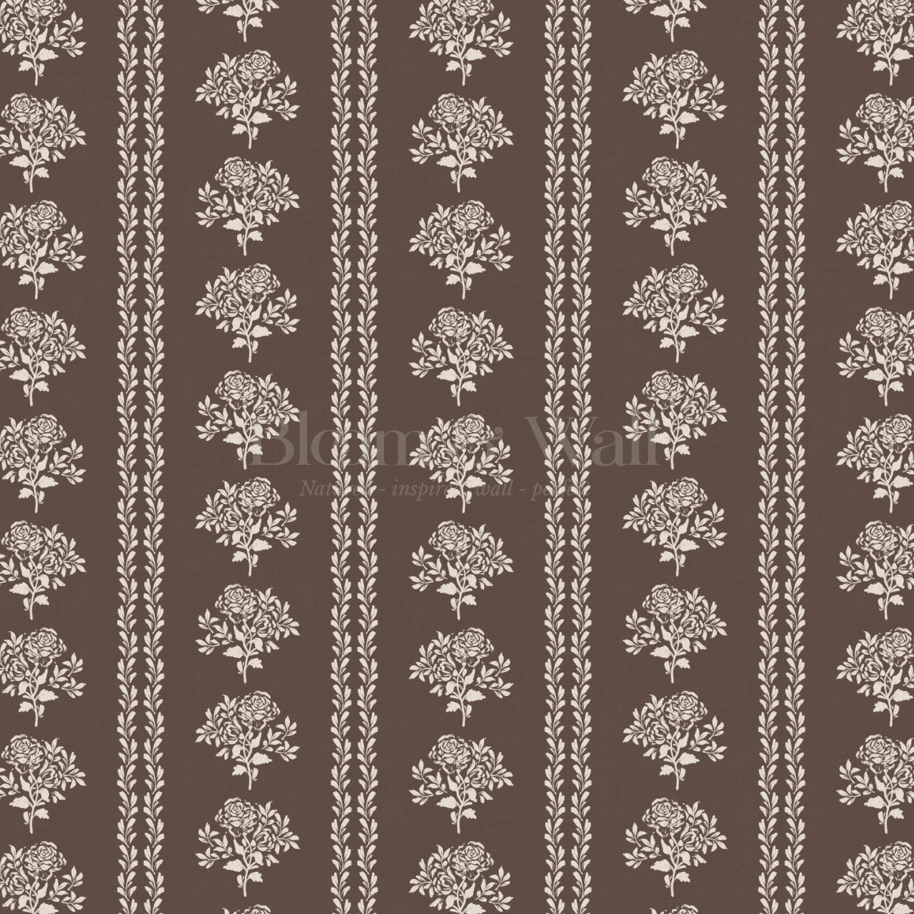 Irma Rose Vines Chocolate Wallpaper