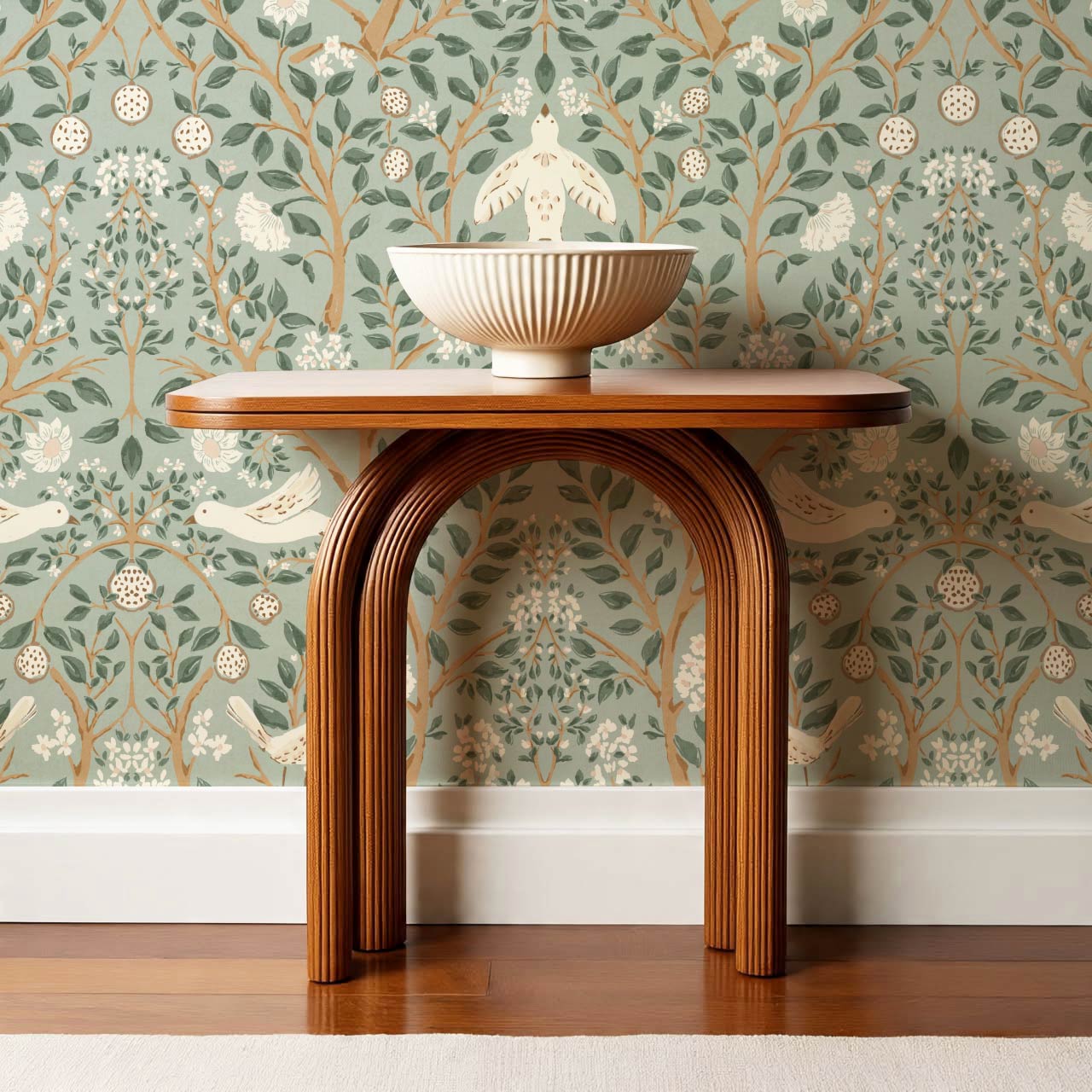 Isabeau Orchard Doves Sage Cream Wallpaper