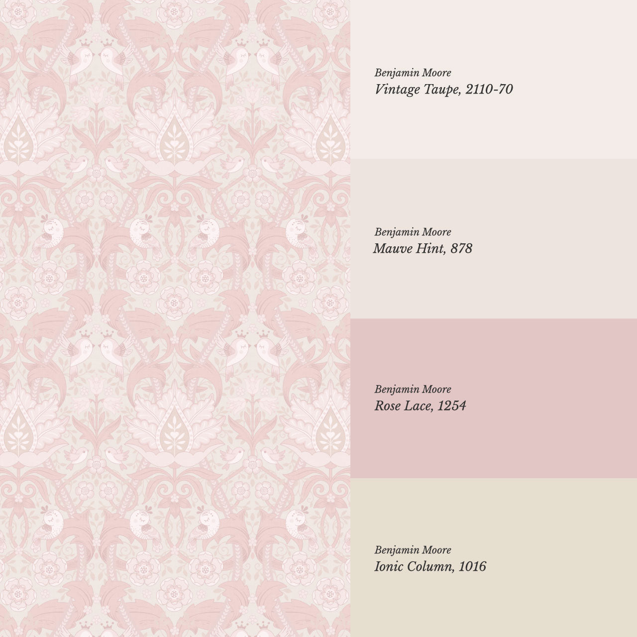 Isabelle Whispering Garden Pink Pastel Wallpaper