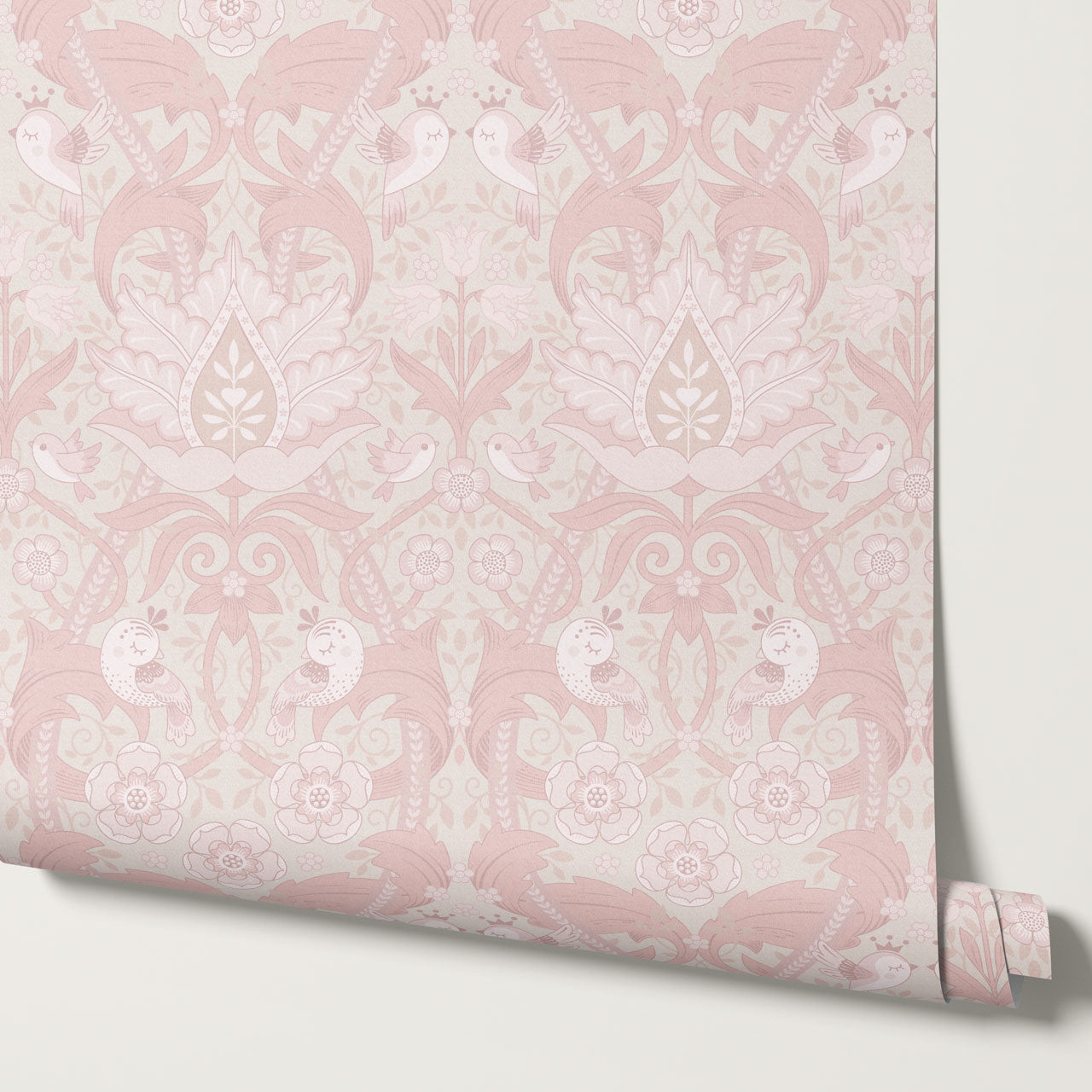 Isabelle Whispering Garden Pink Pastel Wallpaper