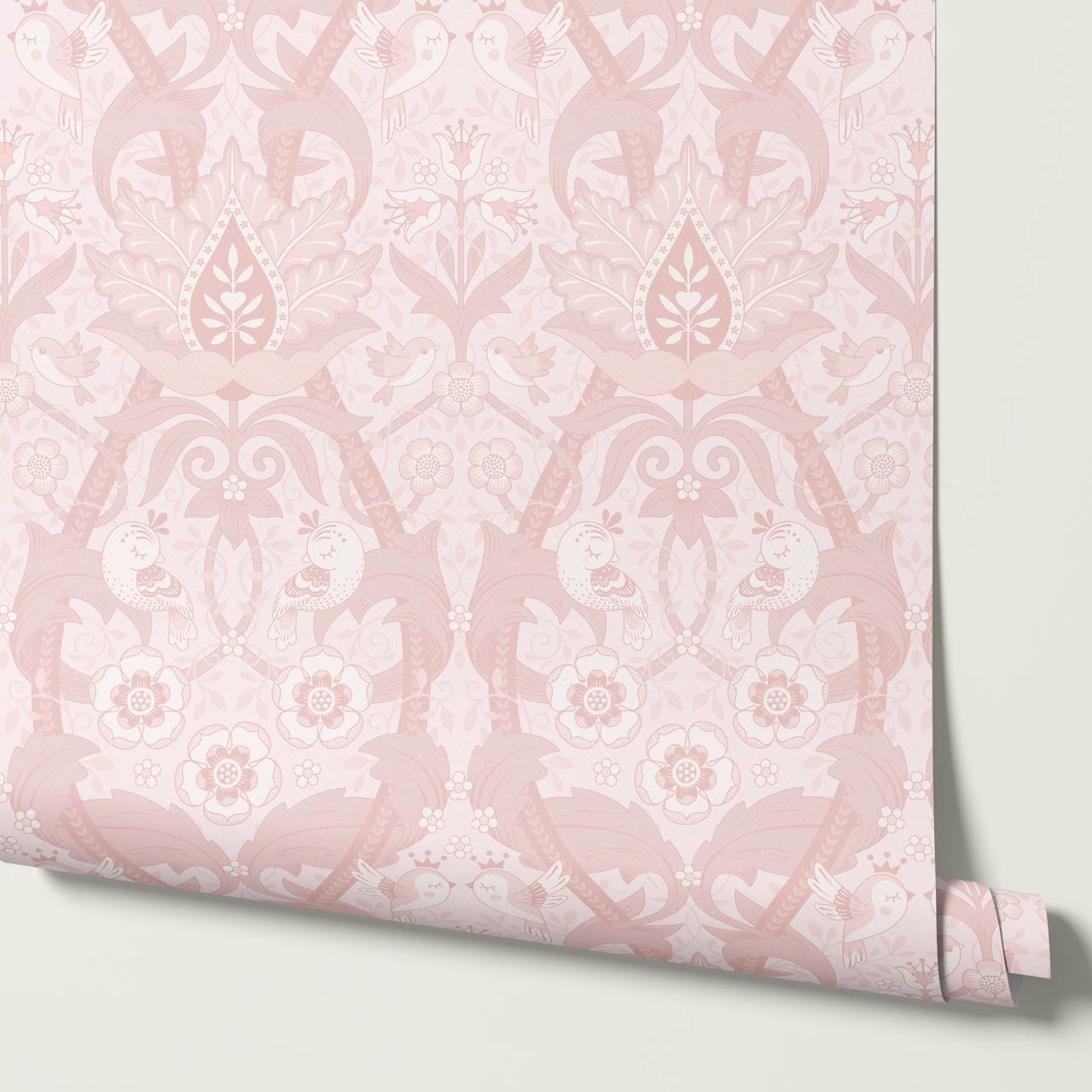 Isabelle Whispering Garden Pink Pastel Wallpaper