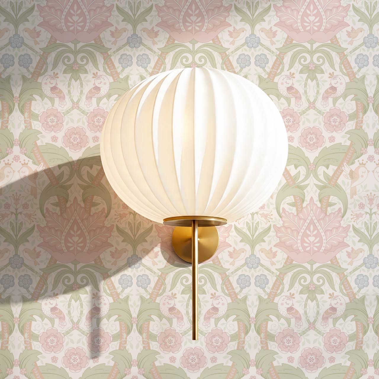 Isabelle Whispering Garden Cream Blush Wallpaper